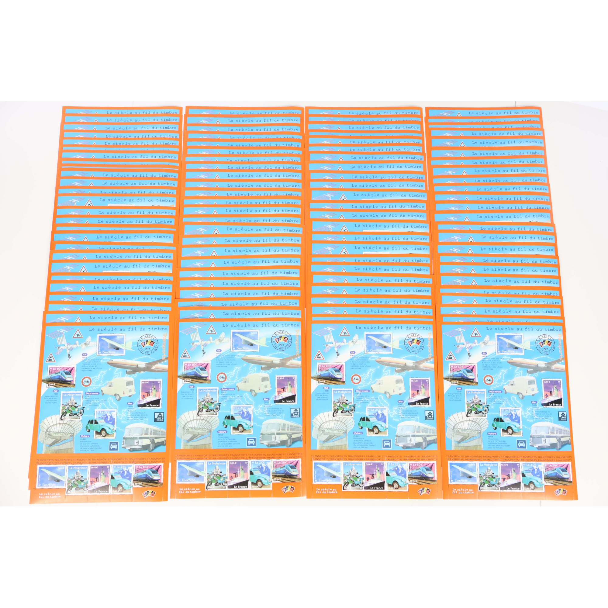 LOT 100 BLOCS N° 47 LE SIÈCLE AU FIL DU TIMBRE V, NEUFS** 0.46€ X 10 VF 460€
