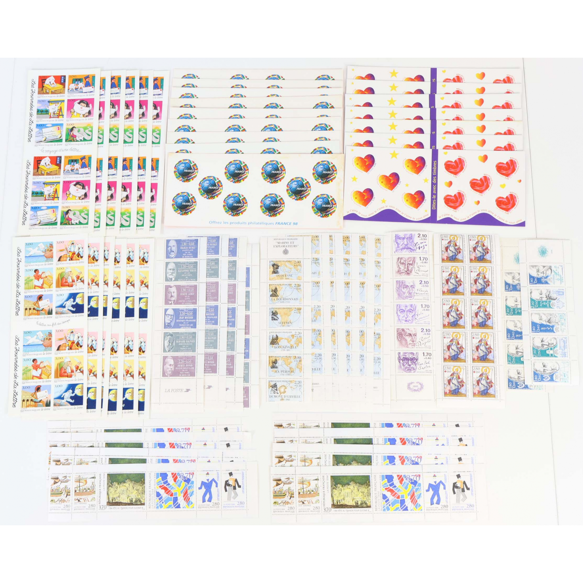 FRANCE LOT DE CARNETS EN FRANCS POUR COLLECTION OU COURRIER VALEUR FACIALE 1244F