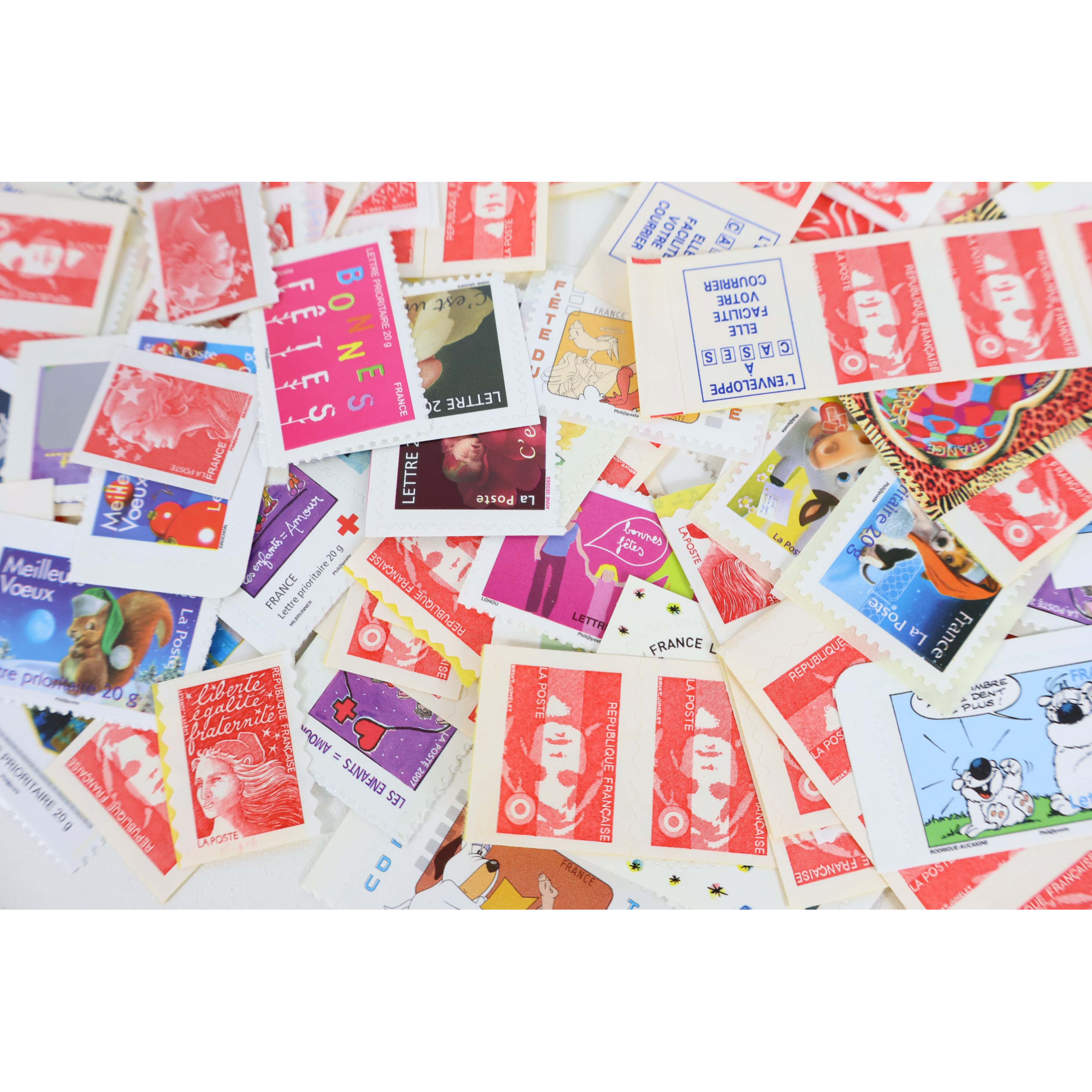 LOT DE 500 TIMBRES AUTOADHÉSIFS À VALIDITÉ PERMANENTE, TVP LETTRES 20G FRANCE