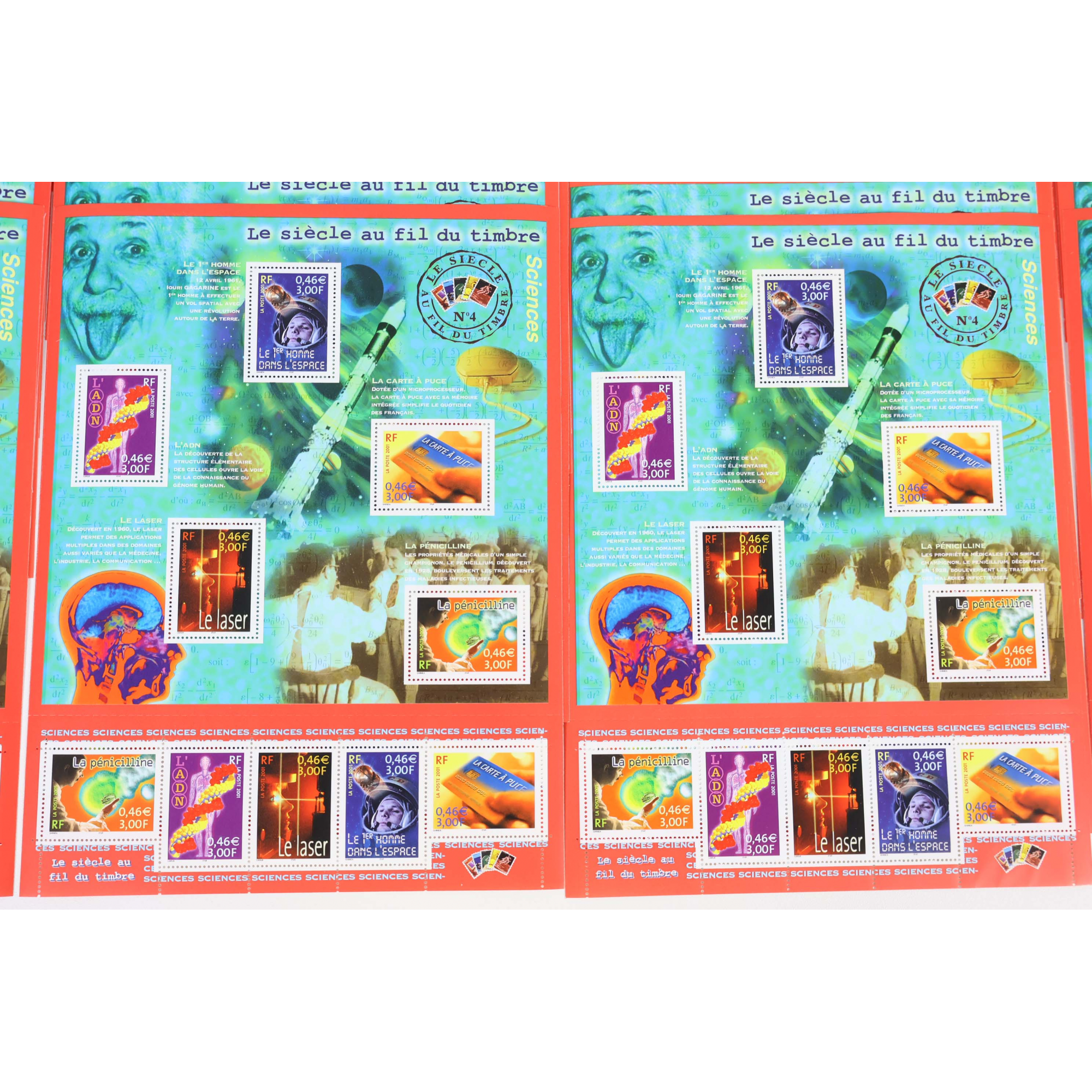 LOT 100 BLOCS N° 39 LE SIÈCLE AU FIL DU TIMBRE IV, NEUFS** 0.46€ X 10 VF 460€