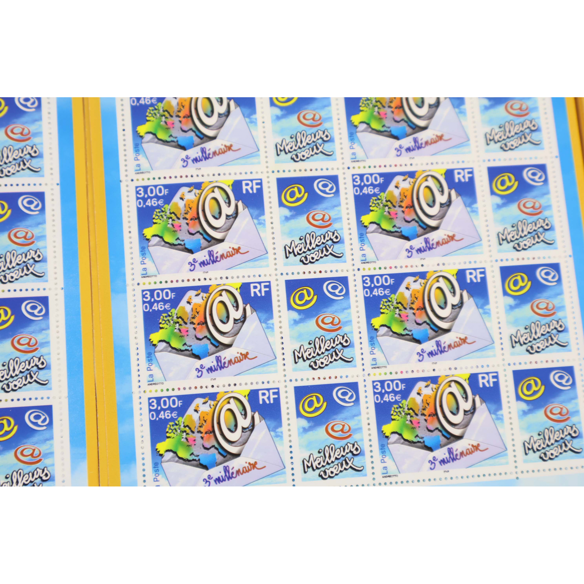 LOT 100 BLOCS N° F3365 PERSO 3e MILLÉNAIRE TIMBRES NEUFS** 0.46€ X 10 VF 460€