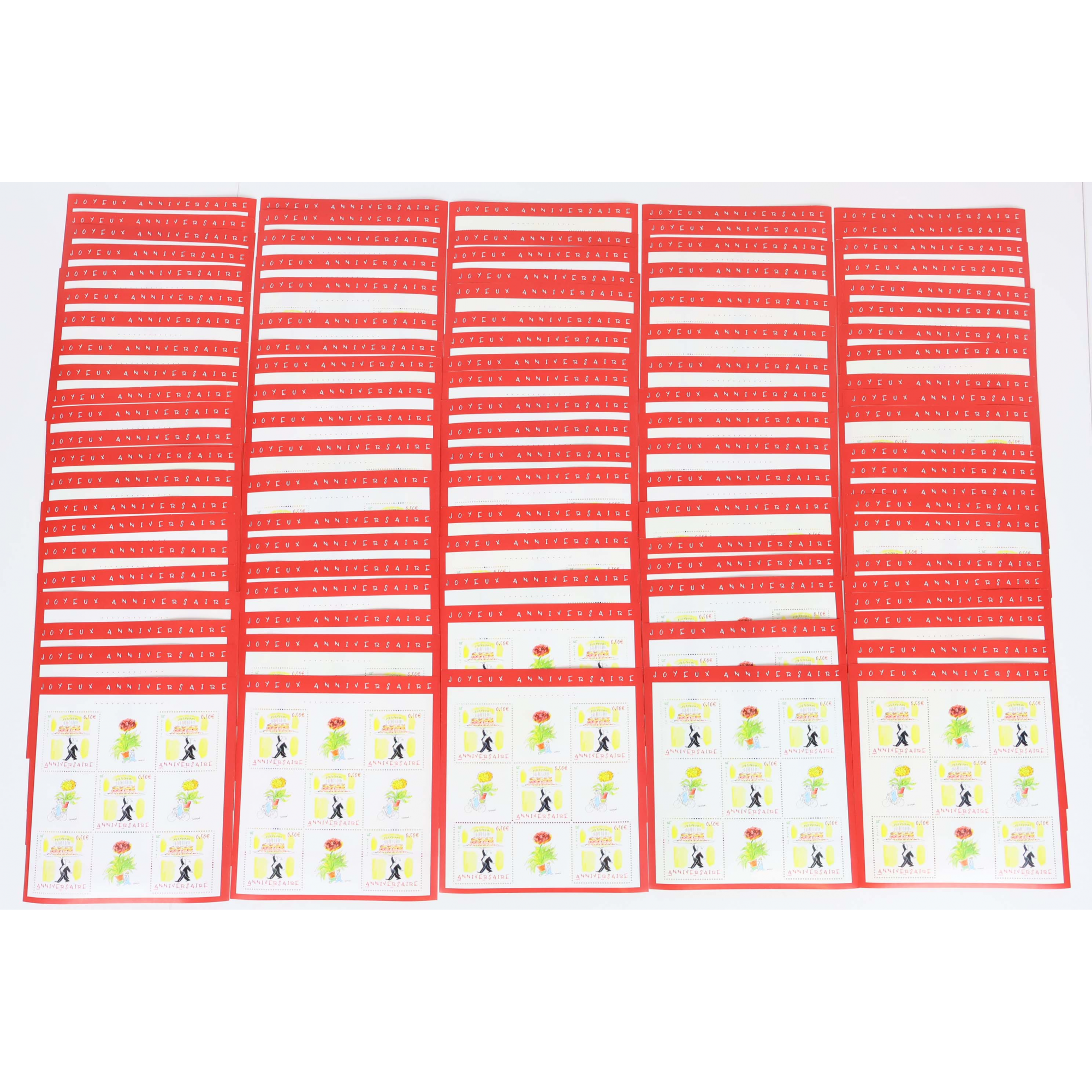 LOT 100 BLOCS N° 75 ANNIVERSAIRE J.SEMPÉ TIMBRES NEUFS** 0.50€ X 5 FACIALE 250€