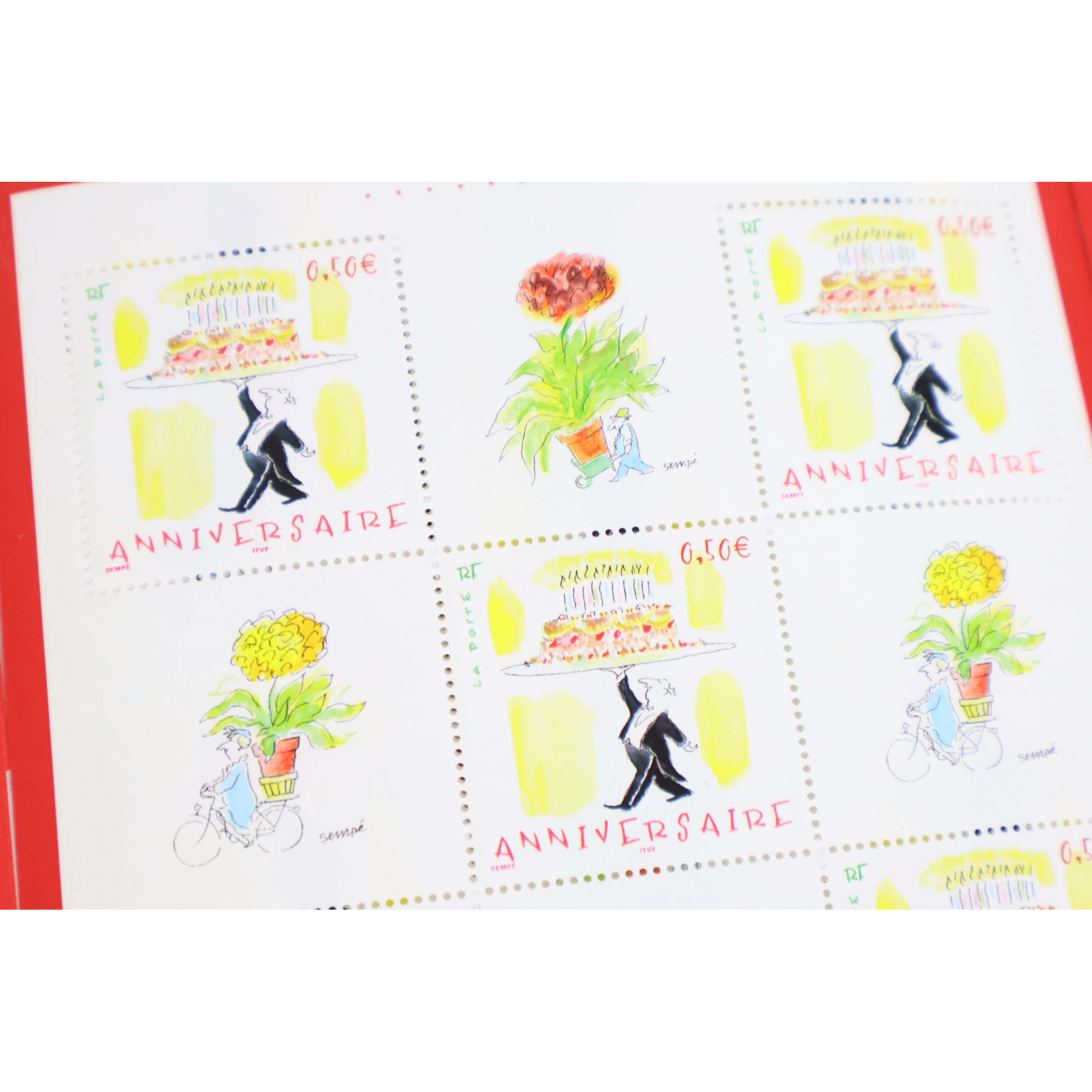 LOT 100 BLOCS N° 75 ANNIVERSAIRE J.SEMPÉ TIMBRES NEUFS** 0.50€ X 5 FACIALE 250€