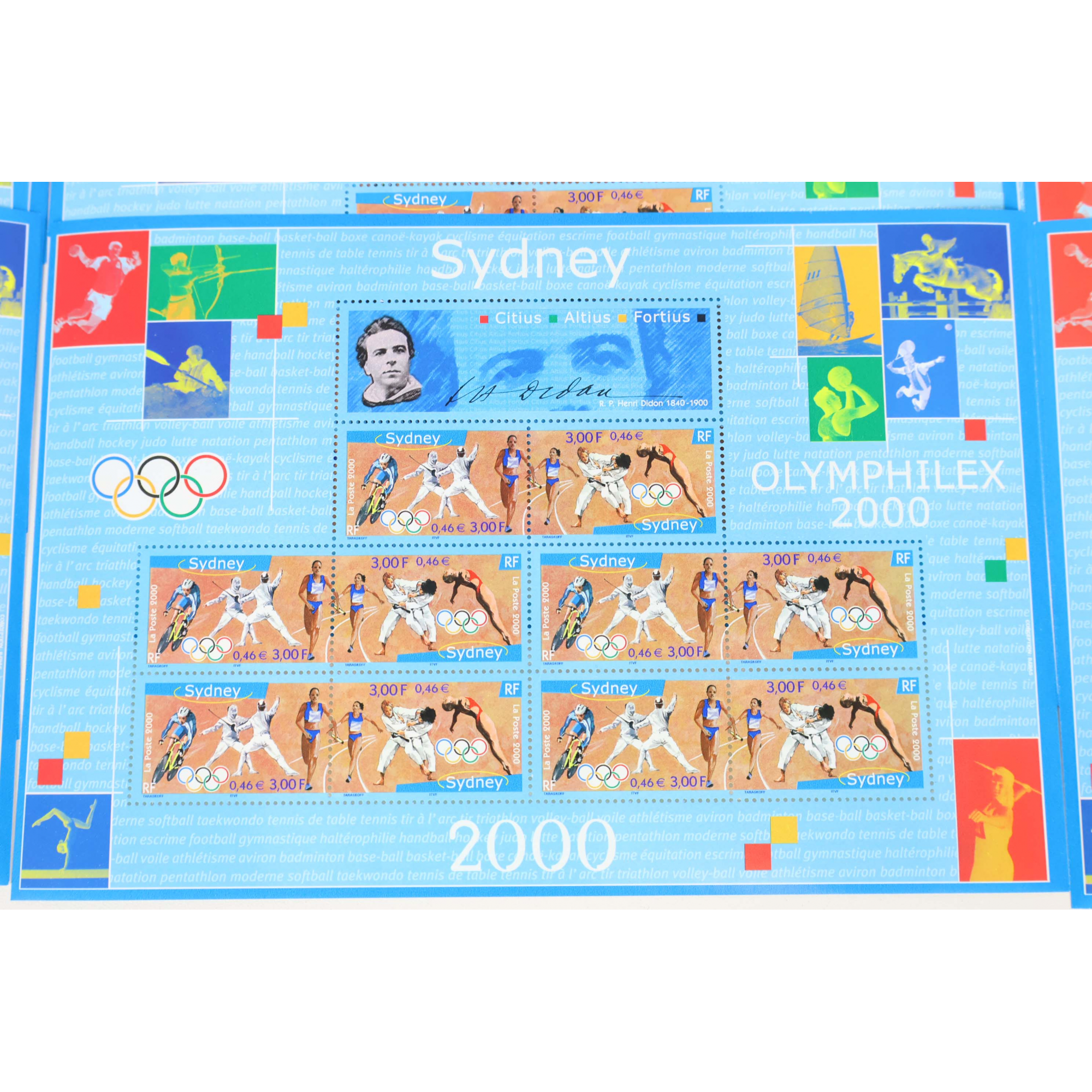 LOT 100 BLOCS N° 31A JO SYDNEY 2000 TIMBRES NEUFS** 0.46€ X 10 FACIALE 460€