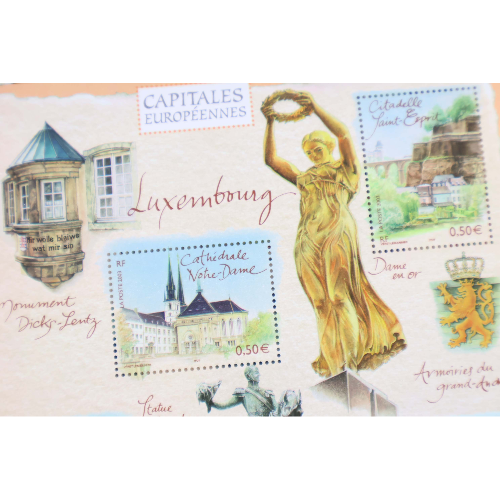 LOT 100 BLOCS N° 64 CAPITALES EUROPE LUXEMBOURG TIMBRES NEUFS** 0.50€ X4 VF 200€