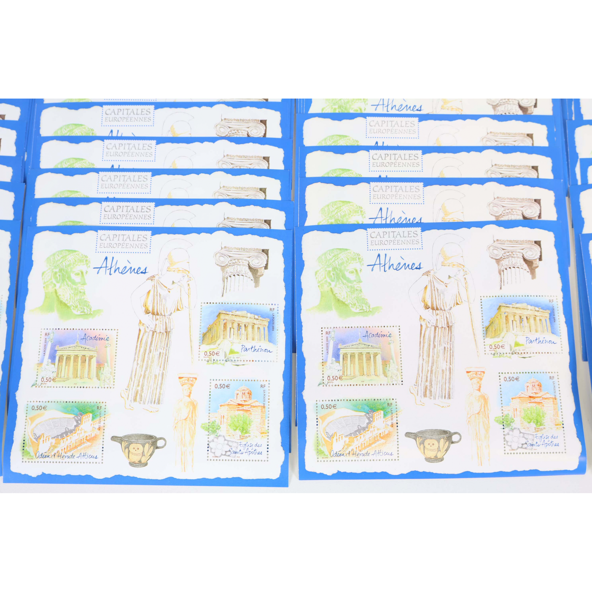 LOT 100 BLOCS N° 78 CAPITALES EUROPÉENES ATHÈNES TIMBRES NEUFS** 0.50€X4 VF 200€