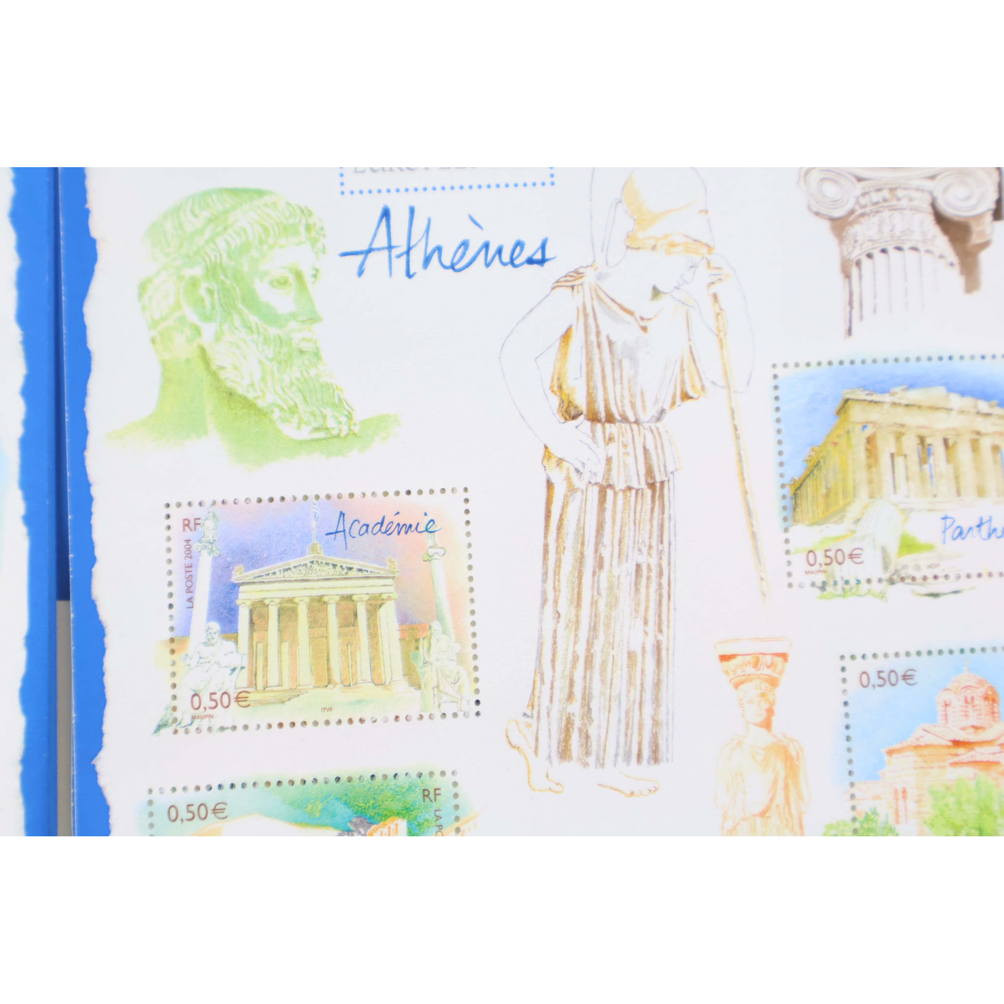 LOT 100 BLOCS N° 78 CAPITALES EUROPÉENES ATHÈNES TIMBRES NEUFS** 0.50€X4 VF 200€