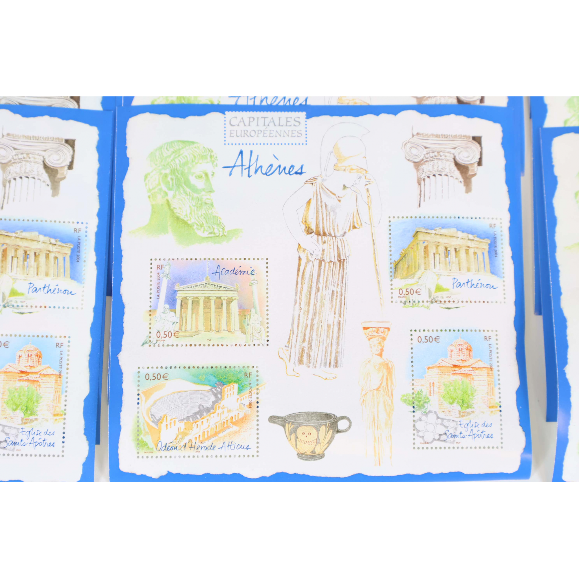 LOT 100 BLOCS N° 78 CAPITALES EUROPÉENES ATHÈNES TIMBRES NEUFS** 0.50€X4 VF 200€