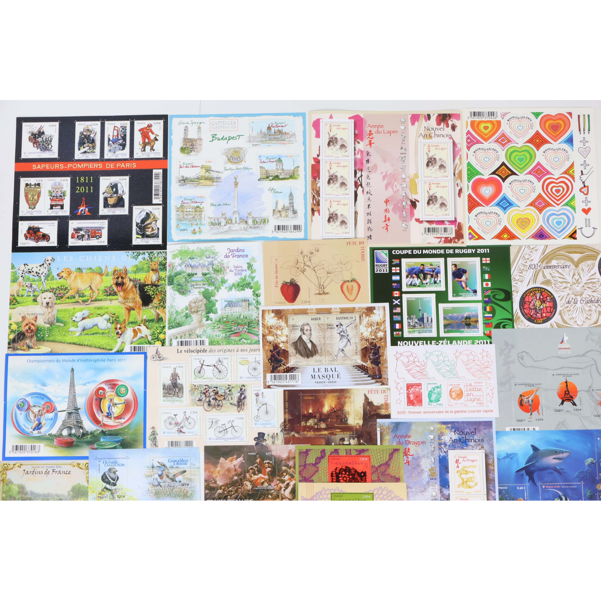 FRANCE LOT DE TIMBRES ET BLOCS-FEUILLET NEUFS** DE 2011-2012 FACIALE 200€