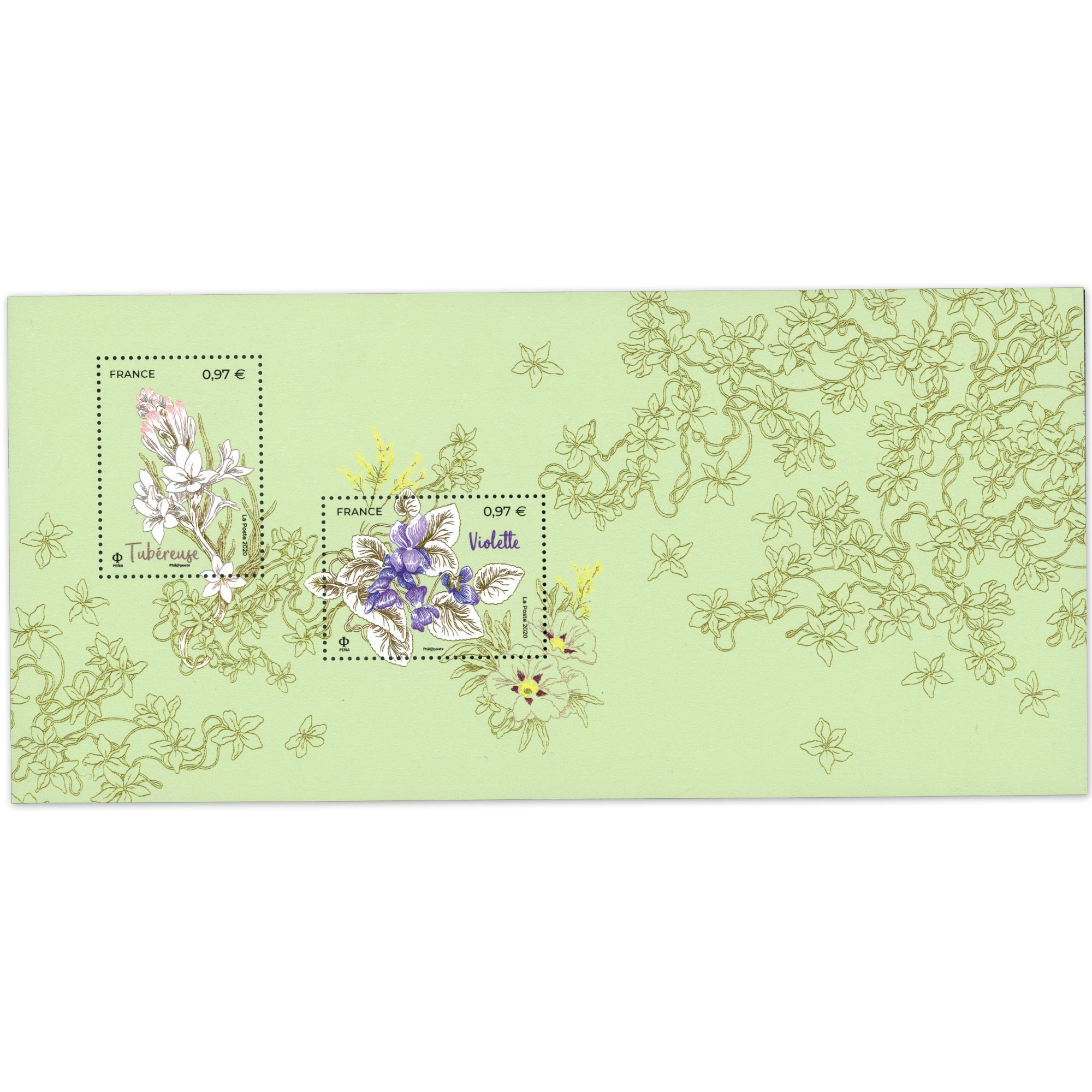 FRANCE, BLOC SOUVENIR N° 168, FLEURS DE GRASSE MÉDITERRANNÉE ANNÉE 2020 NEUF**