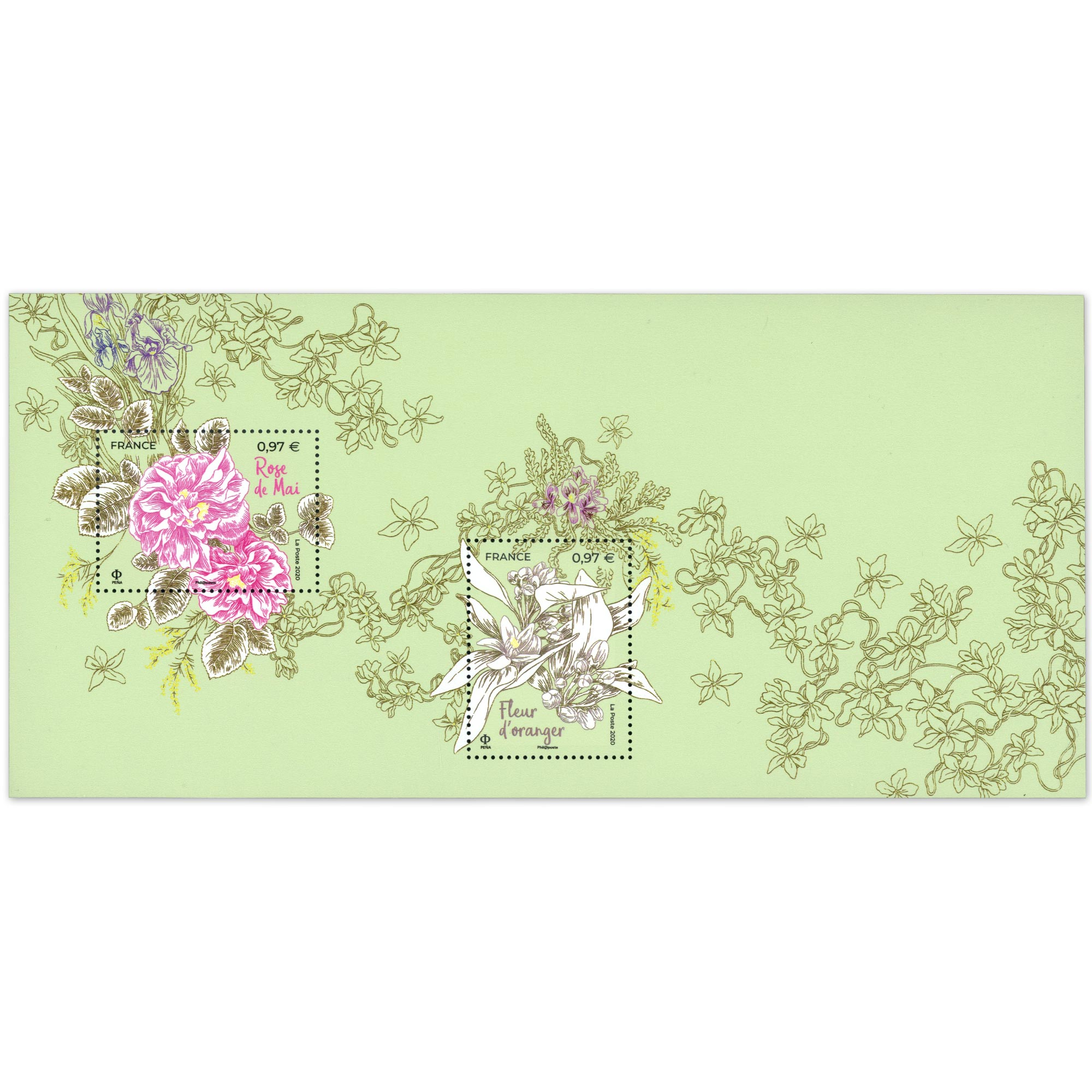 FRANCE, BLOC SOUVENIR N° 168, FLEURS DE GRASSE MÉDITERRANNÉE ANNÉE 2020 NEUF**