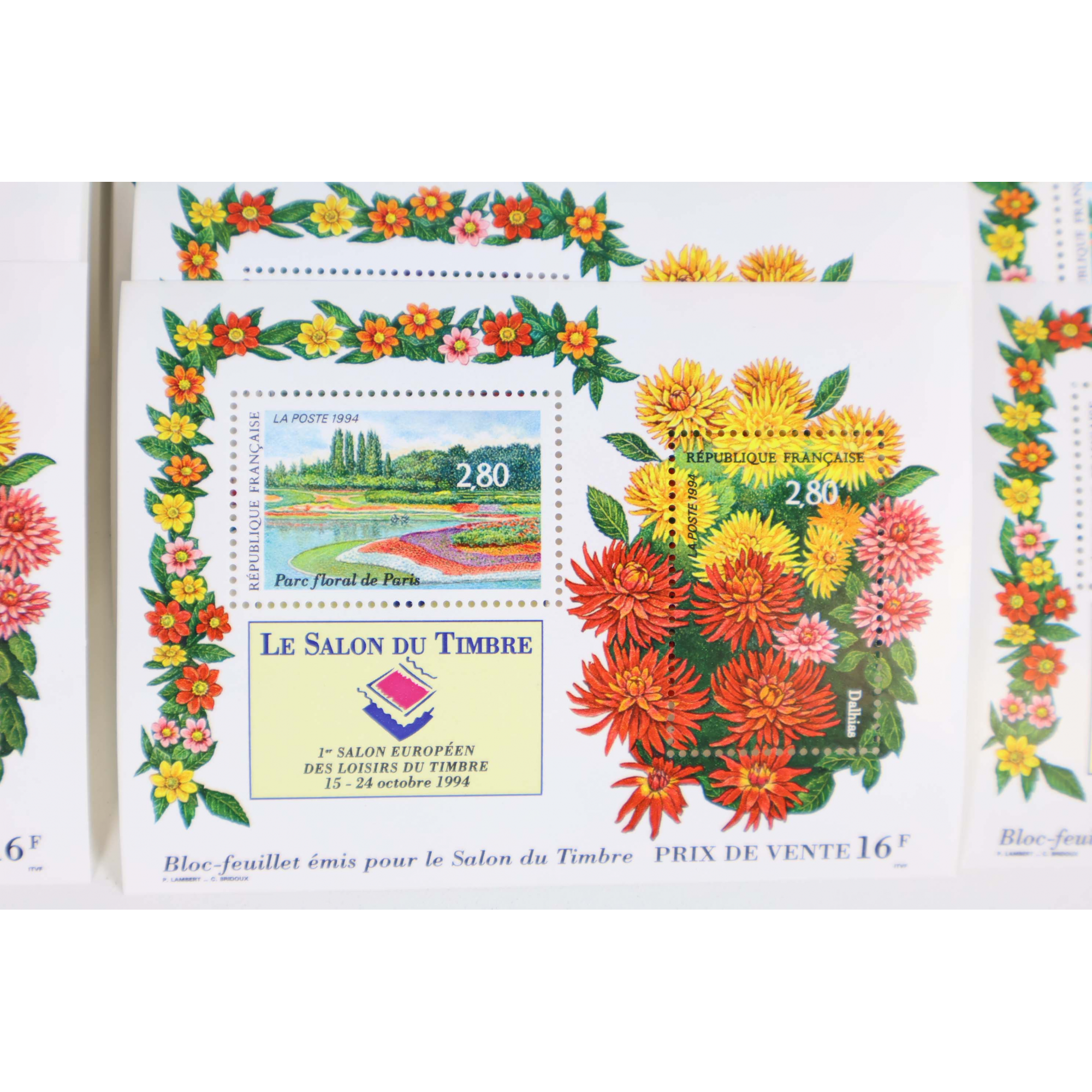 LOT 65 BLOCS N° 16 SALON DU TIMBRE 1994, TIMBRES NEUFS** 2.80 FRANCS VF 55.49€