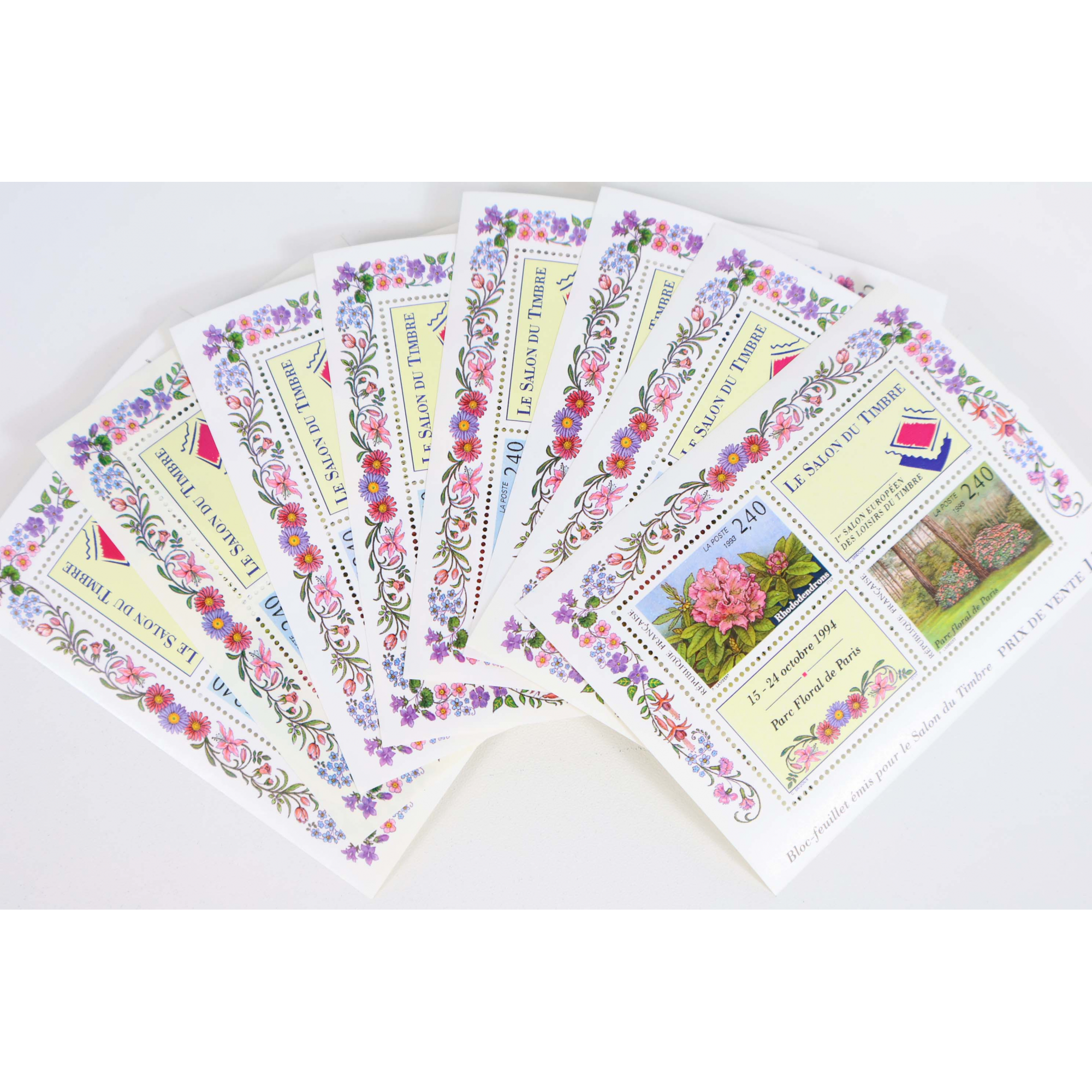 LOT 65 BLOCS N° 15 SALON DU TIMBRE 1994, TIMBRES NEUFS** 2.40 FRANCS VF 47.56€