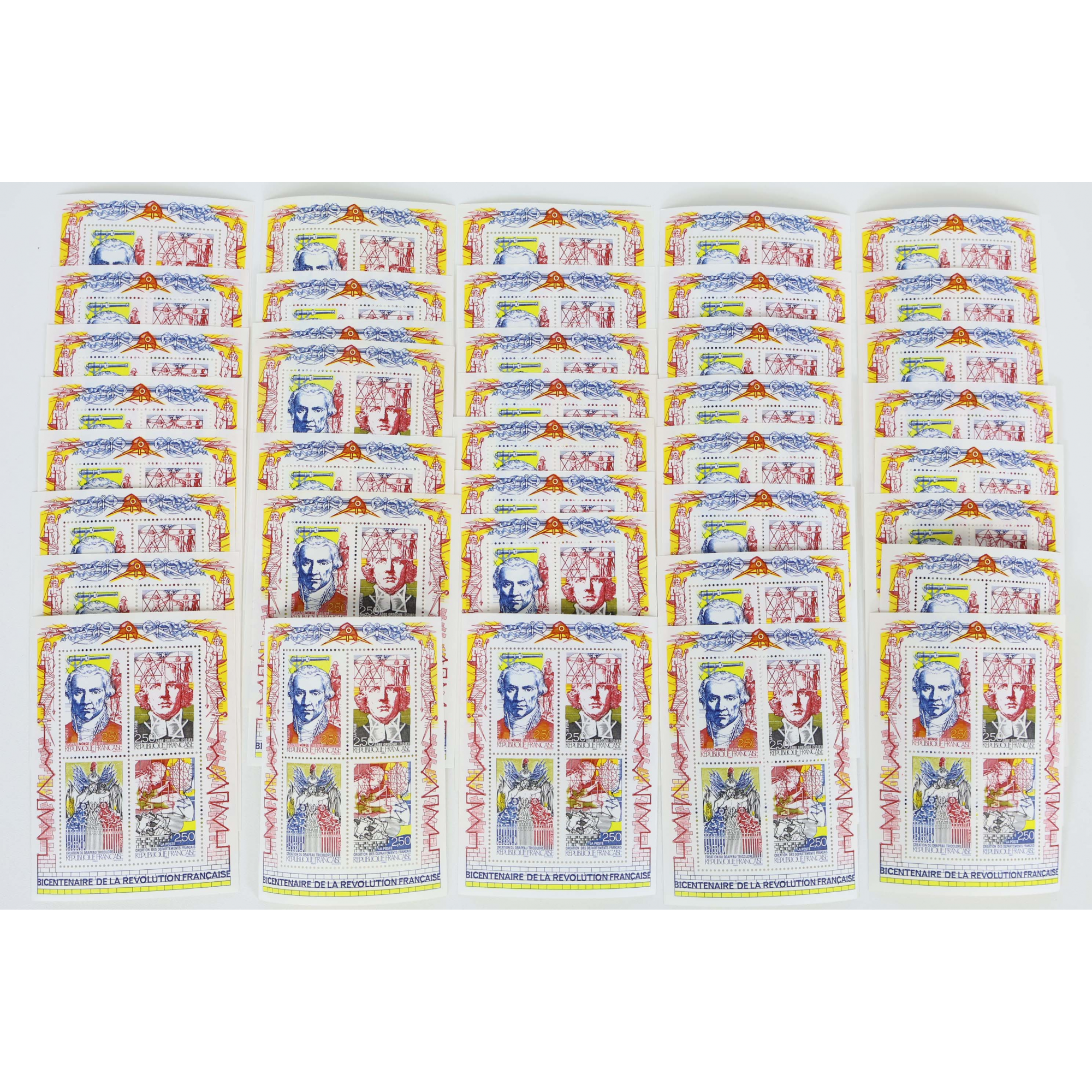 LOT 40 BLOCS N° 12 BICENTENAIRE RÉVOLUTION, TIMBRES NEUFS** 2.50 FRANCS VF 60.97€