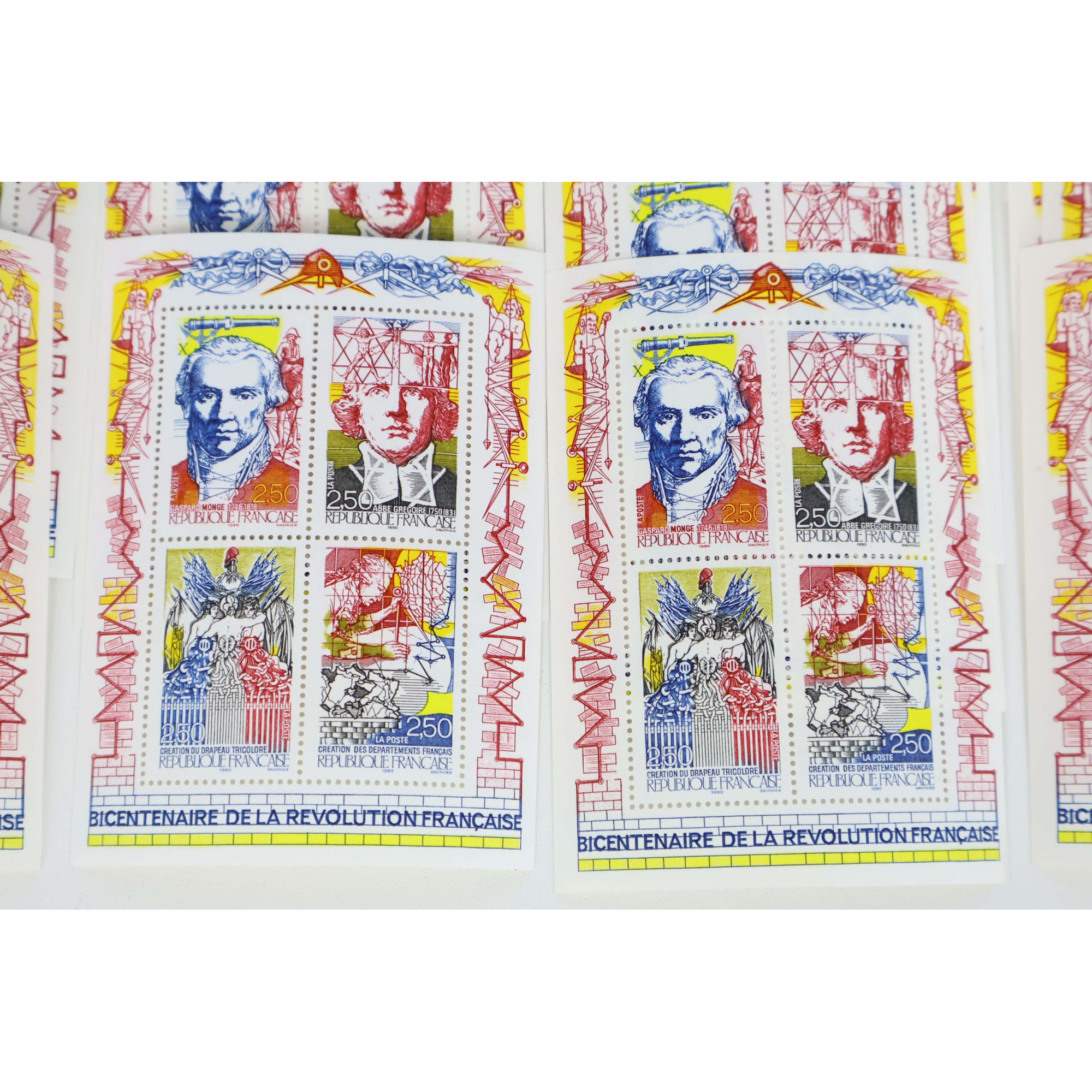 LOT 40 BLOCS N° 12 BICENTENAIRE RÉVOLUTION, TIMBRES NEUFS** 2.50 FRANCS VF 60.97€