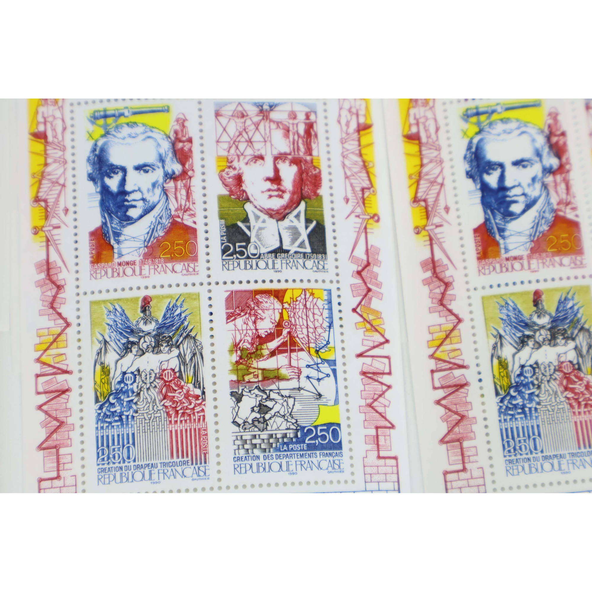 LOT 40 BLOCS N° 12 BICENTENAIRE RÉVOLUTION, TIMBRES NEUFS** 2.50 FRANCS VF 60.97€