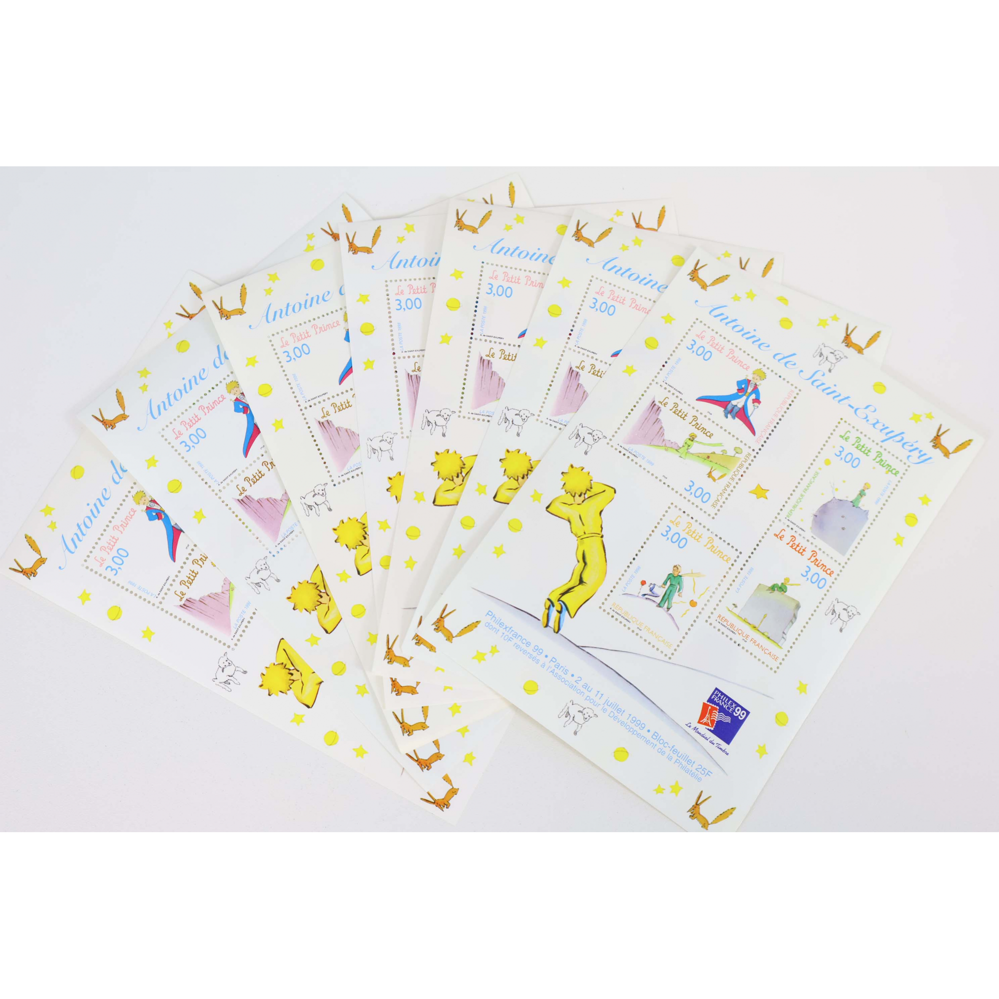 LOT 20 BLOCS N° 20 SAINT EXUPÉRY, TIMBRES NEUFS** 3 FRANCS VALEUR FACIALE 45.73€