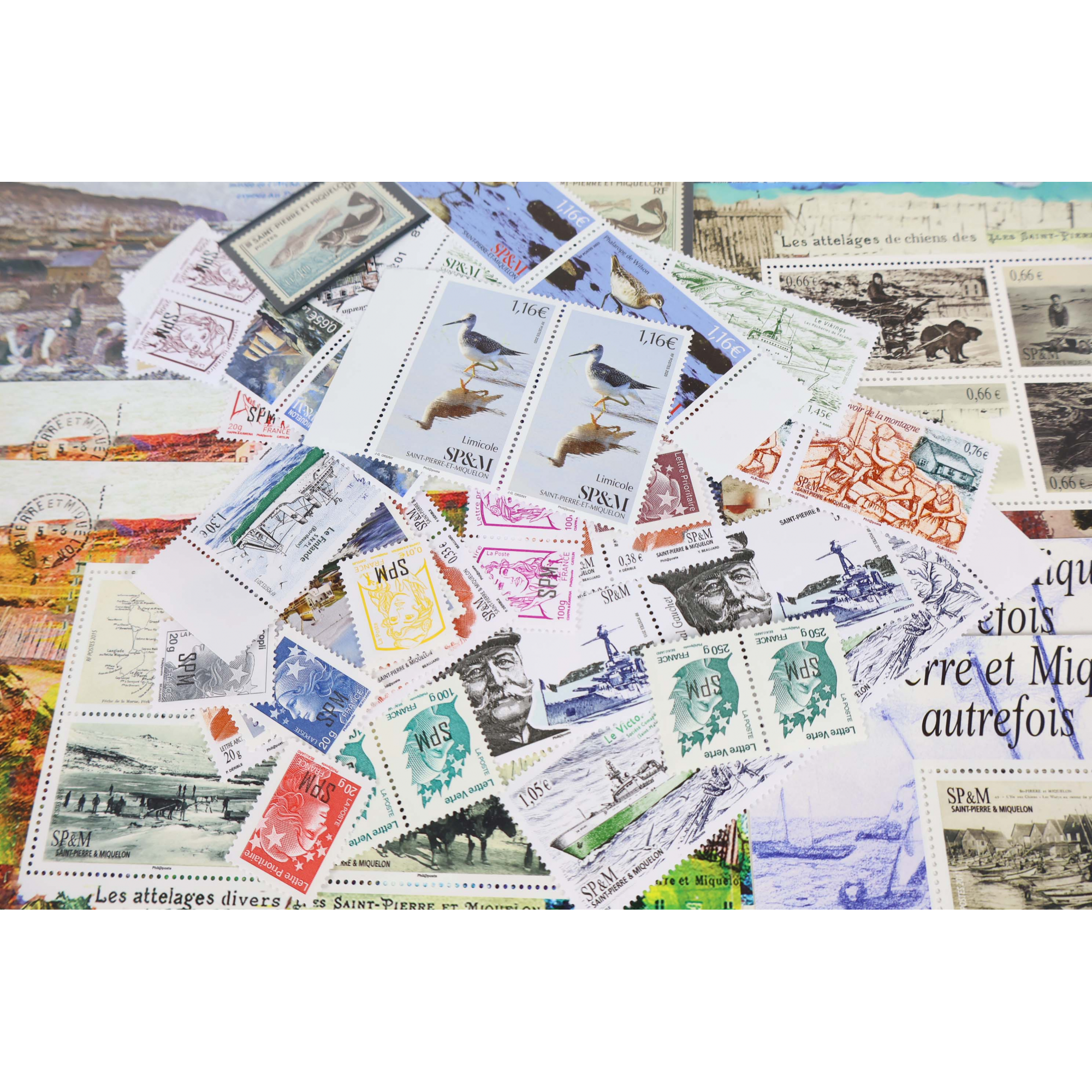 SAINT PIERRE ET MIQUELON LOT DE TIMBRES MAJ EUROS FACIALE ÉLEVÉE BELLE QUALITÉ