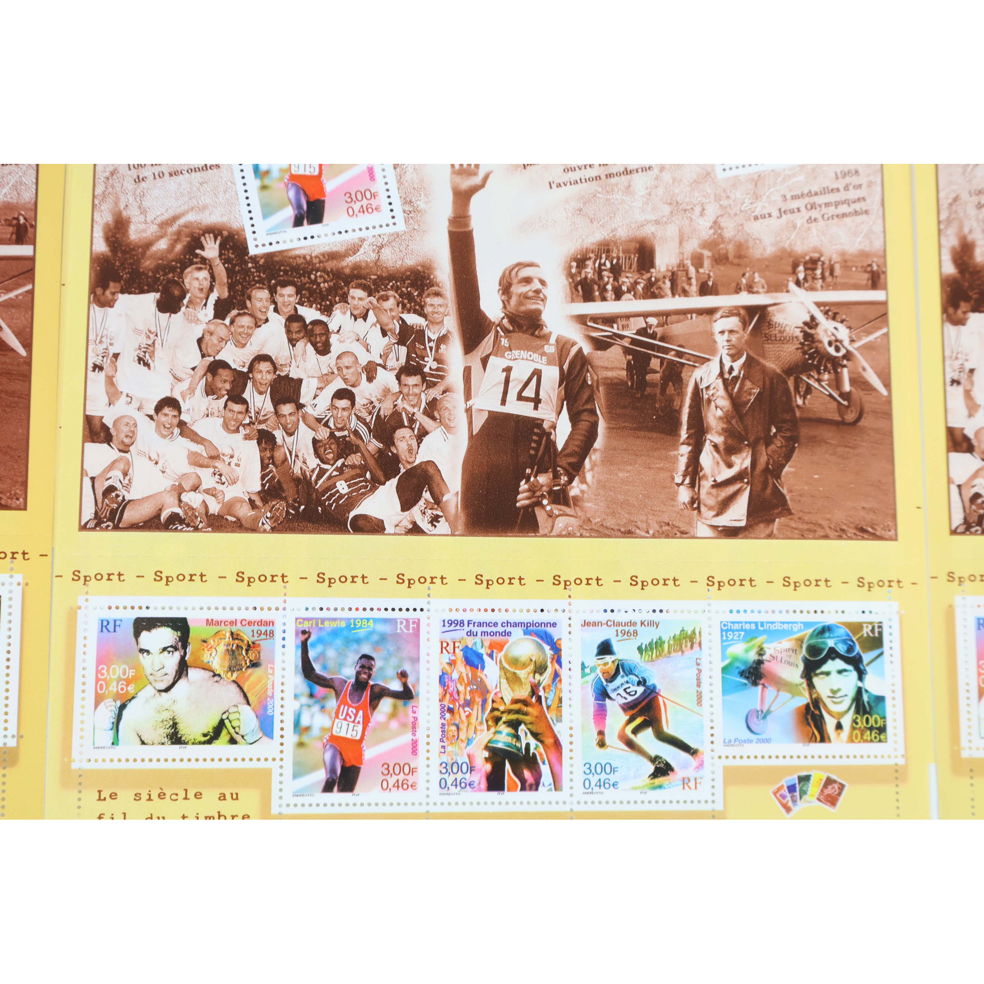 LOT 100 BLOCS N° 29 LE SIÈCLE AU FIL DU TIMBRE I, NEUFS** 0.46€ X 10 VF 460€