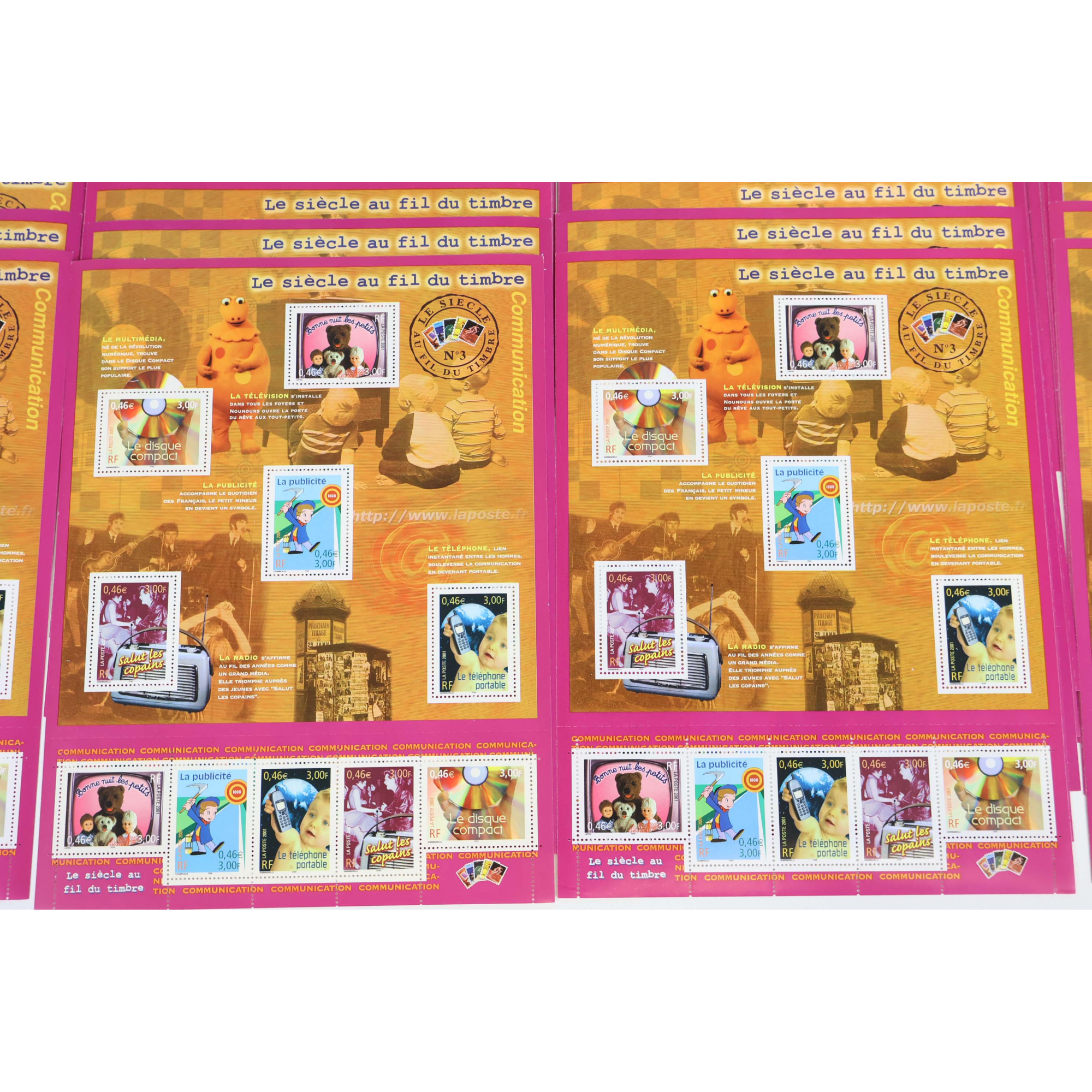 LOT 100 BLOCS N° 35 LE SIÈCLE AU FIL DU TIMBRE III, NEUFS** 0.46€ X 10 VF 460€