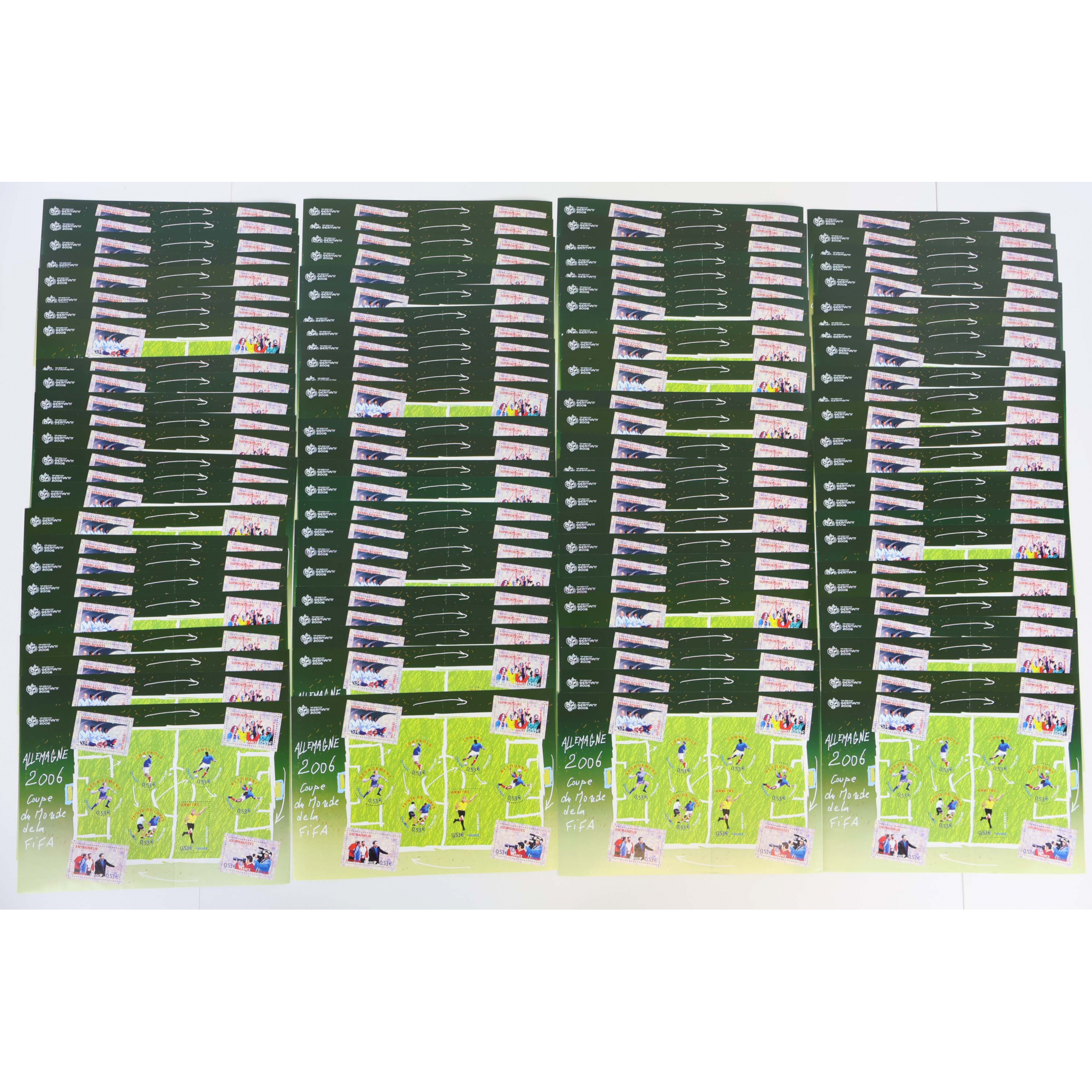 LOT 100 BLOCS N° 97 COUPE DU MONDE 2006 TIMBRES NEUFS** 0.53€ X 10 FACIALE 530€