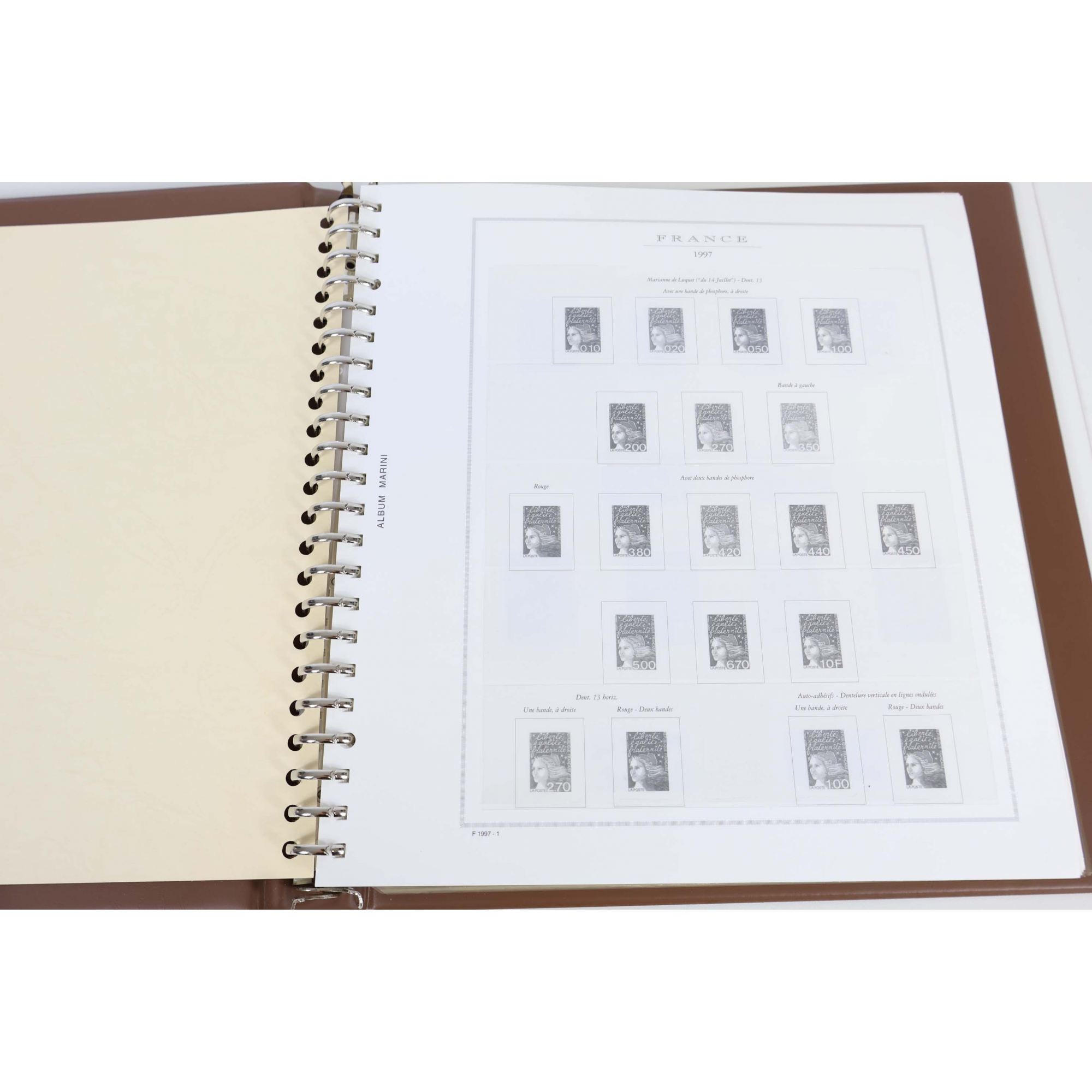 CLASSEUR MARINI DE 1997 À 2001 POUR RANGER UNE COLLECTION DE TIMBRES DE FRANCE