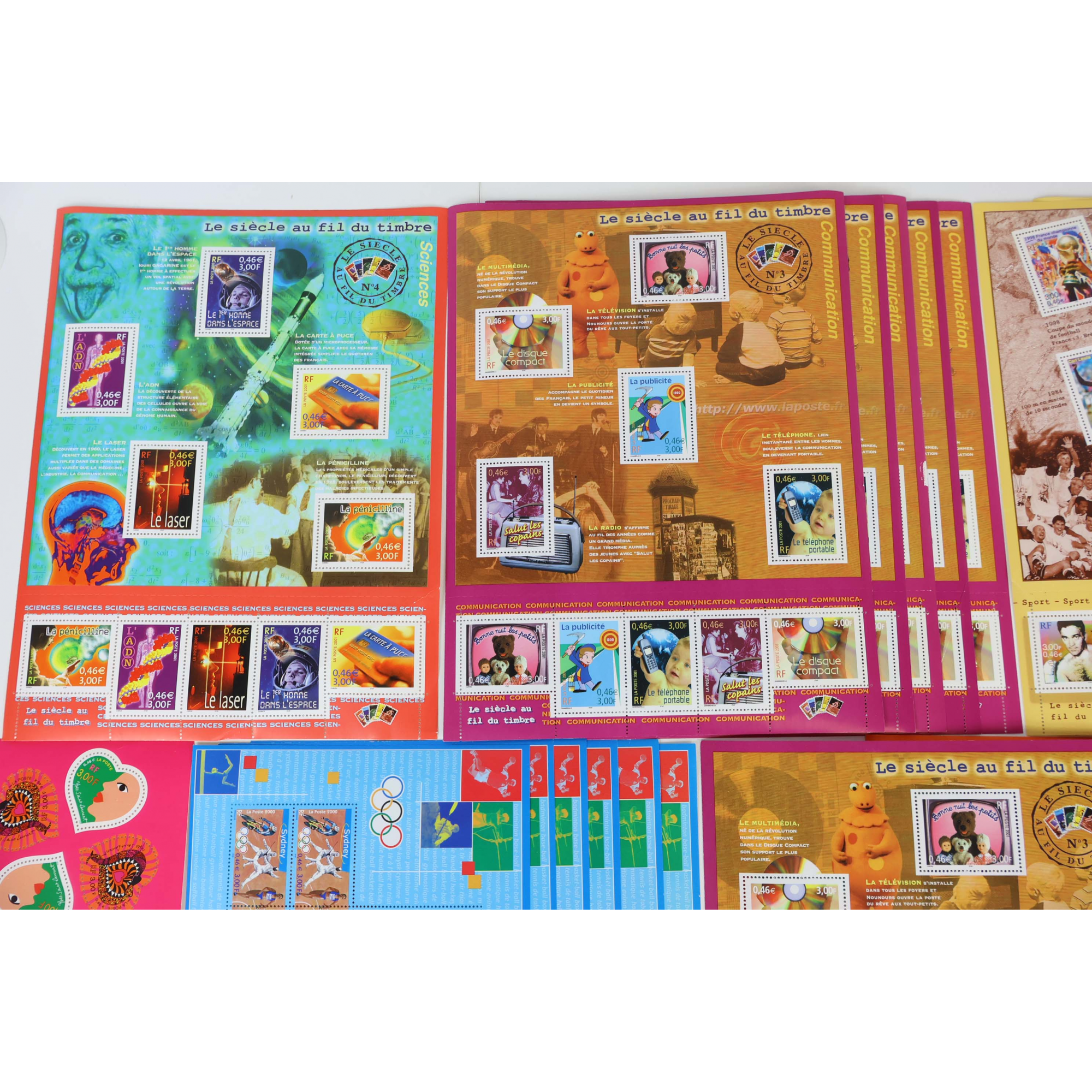LOT 381 TIMBRES 0.46 EUROS BLOCS FEUILLETS AVEC DÉFAUTS POUR AFFRANCHIR VF 175€