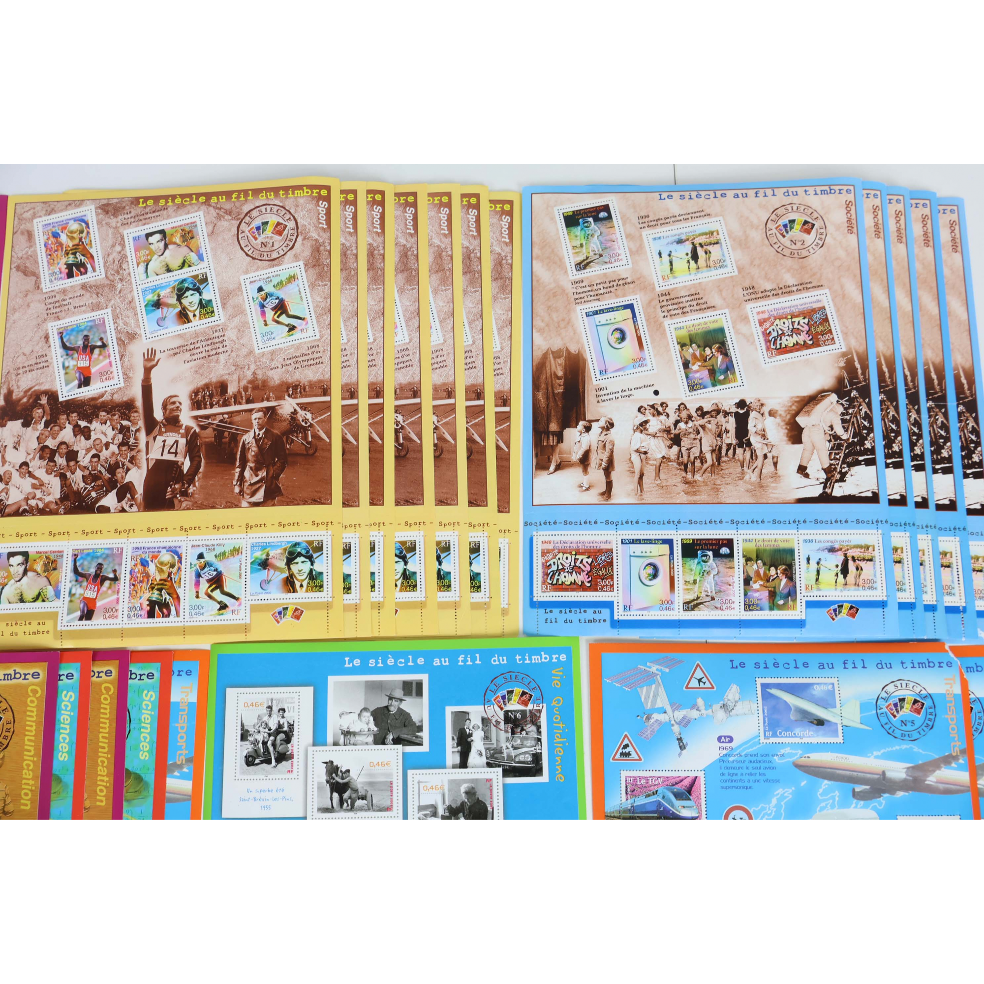 LOT 381 TIMBRES 0.46 EUROS BLOCS FEUILLETS AVEC DÉFAUTS POUR AFFRANCHIR VF 175€