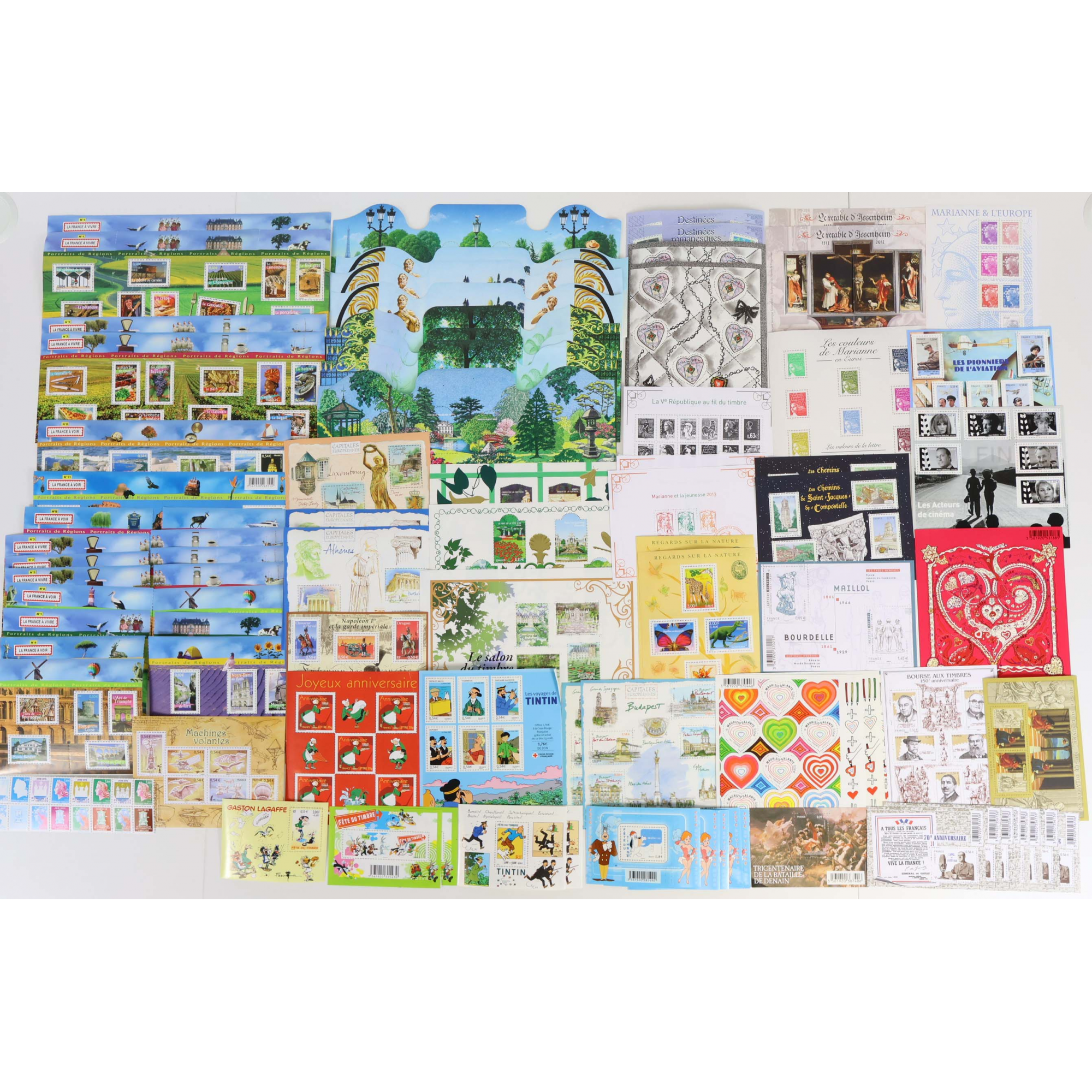 LOT BLOCS FEUILLETS TIMBRES EN EUROS AVEC DÉFAUTS POUR AFFRANCHIR, FACIALE 274€