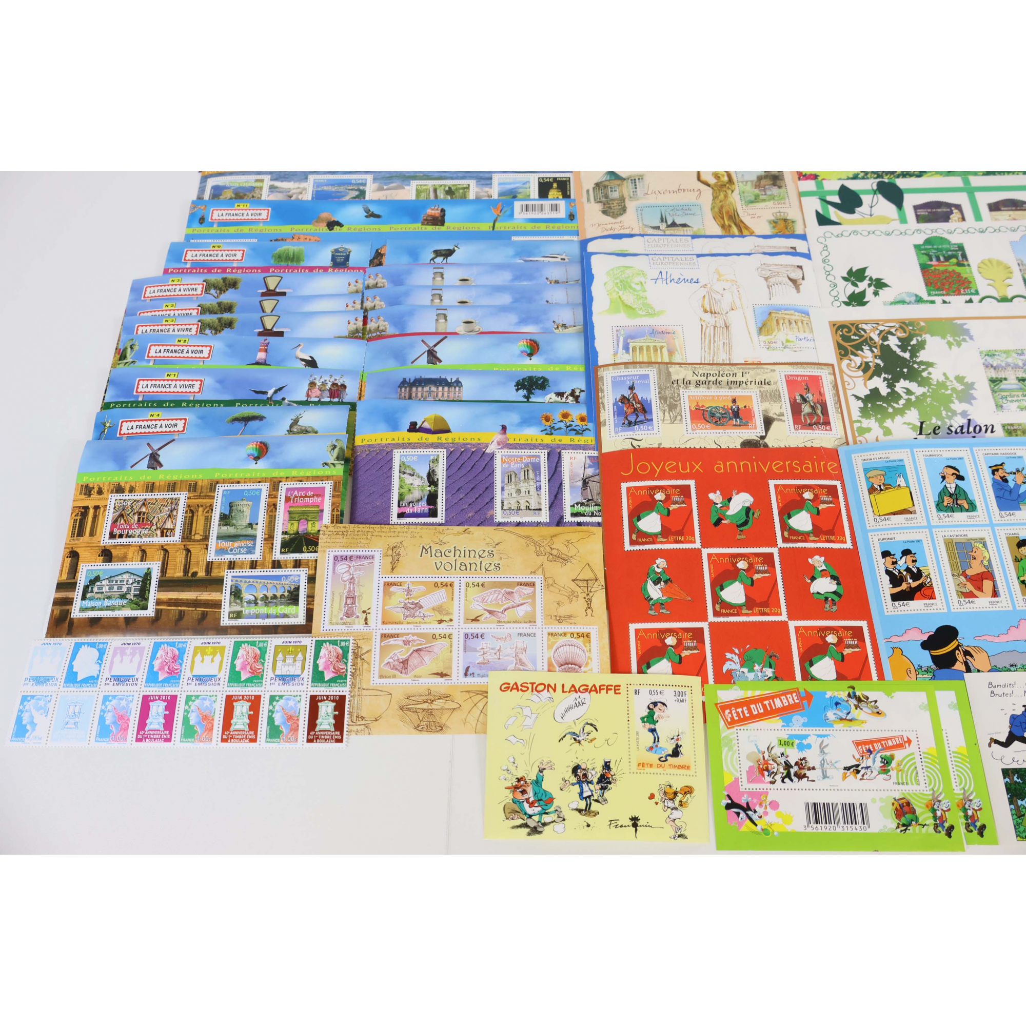 LOT BLOCS FEUILLETS TIMBRES EN EUROS AVEC DÉFAUTS POUR AFFRANCHIR, FACIALE 274€