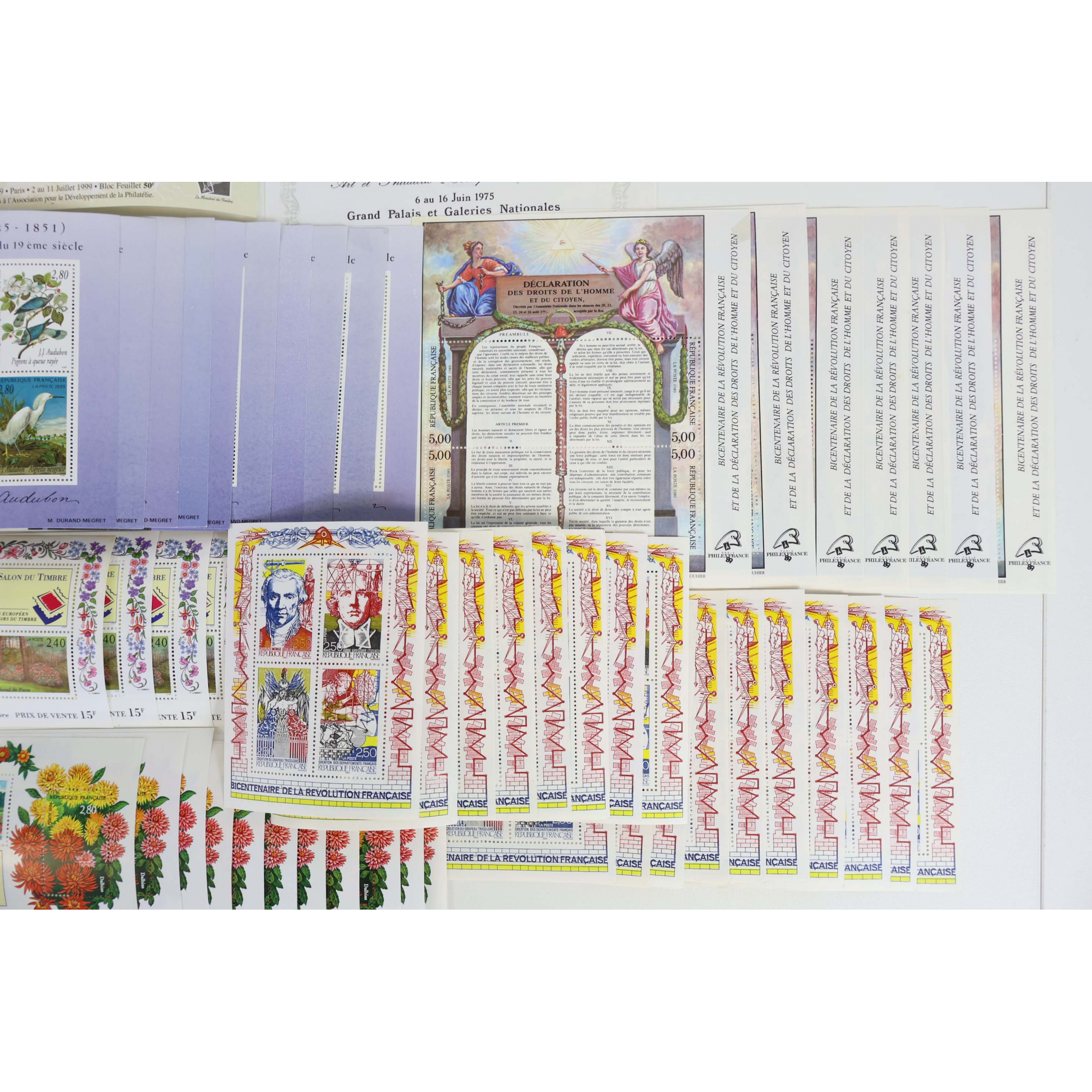 LOT BLOCS FEUILLETS TIMBRES EN FRANCS AVEC DÉFAUTS POUR AFFRANCHIR, VF 127.50€