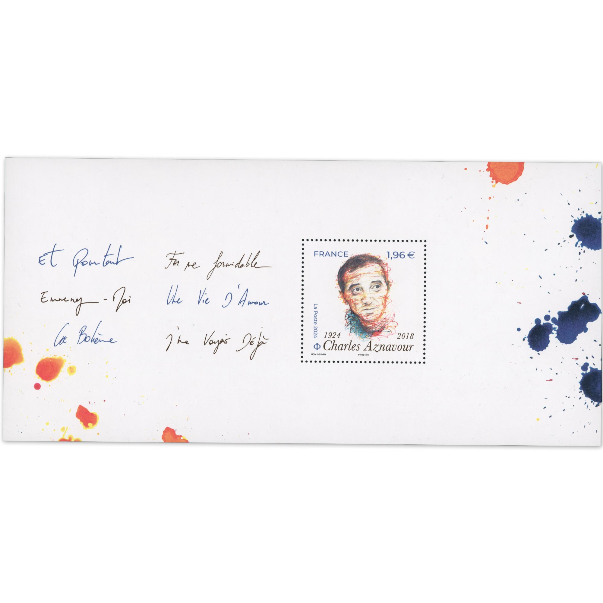 FRANCE, BLOC SOUVENIR N° 216, CHARLES AZNAVOUR 2024 NEUF**