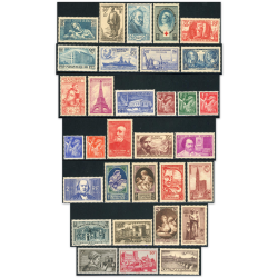 FRANCE ANNÉE COMPLÈTE 1939 TIMBRES NEUFS** 32 TIMBRES DE BELLE QUALITÉ COTE 345€