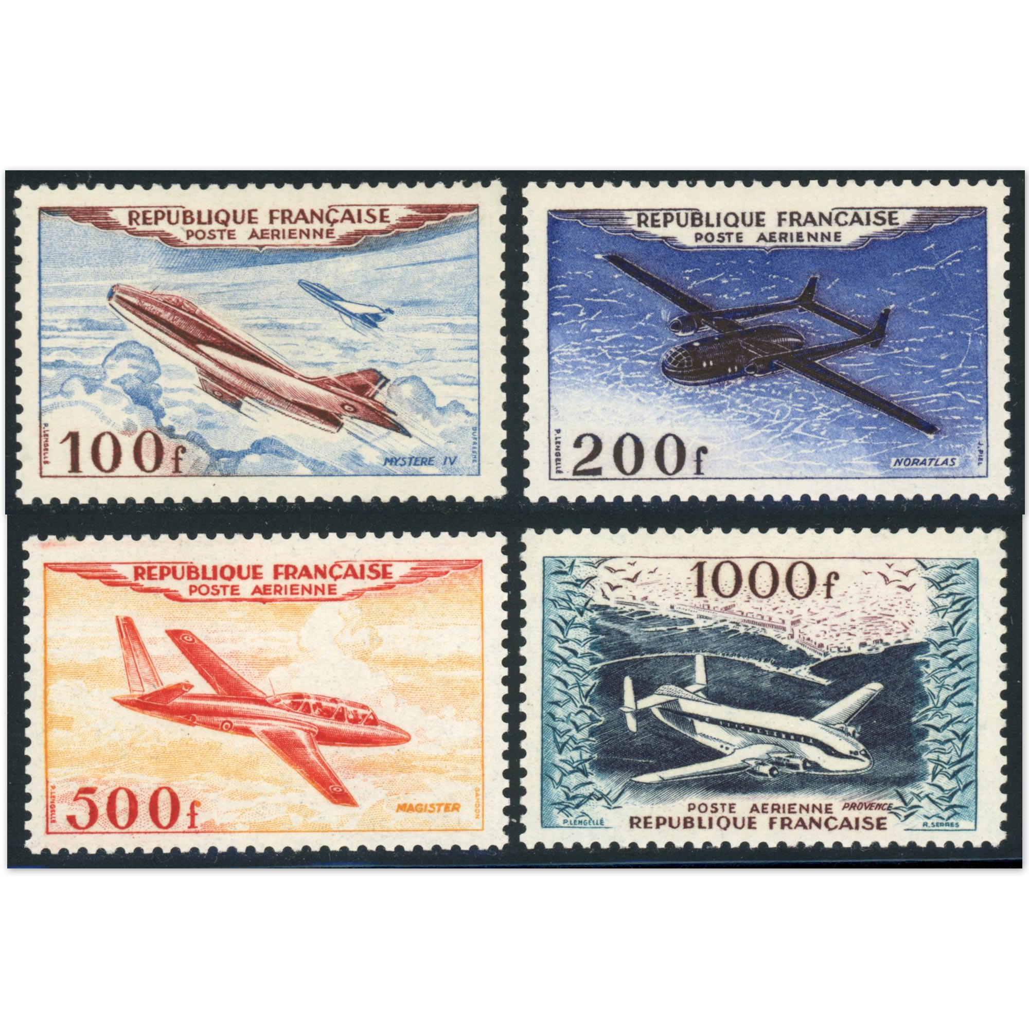 FRANCE POSTE AÉRIENNE N°30 À 33 SERIE COMPLÈTE "MAGISTER" TIMBRES NEUFS