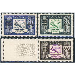 MONACO POSTE AÉRIENNE N°42 À 44 TIMBRES NEUFS** COTE 250€ ANNÉE 1949