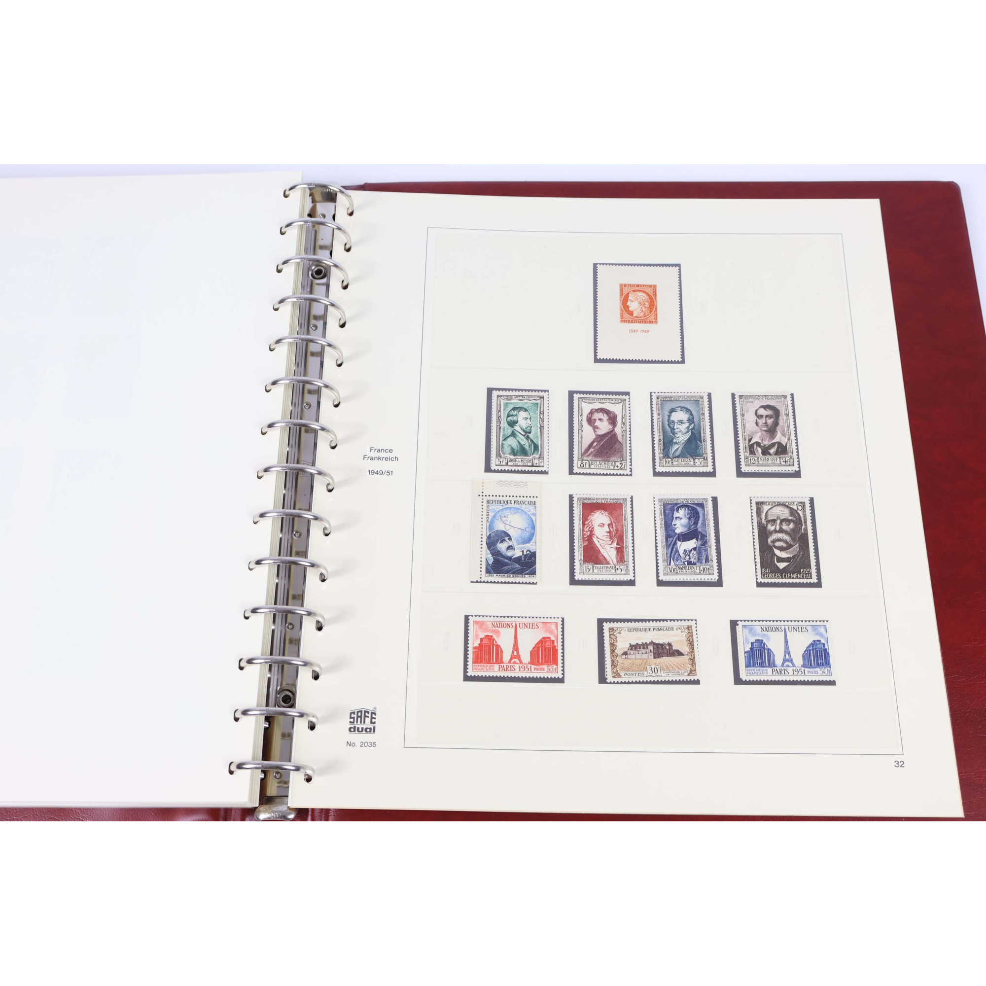 FRANCE ANNÉES COMPLÈTES DE 1940 À 1949 CLASSEUR SAFE TIMBRES NEUFS BELLE QUALITÉ
