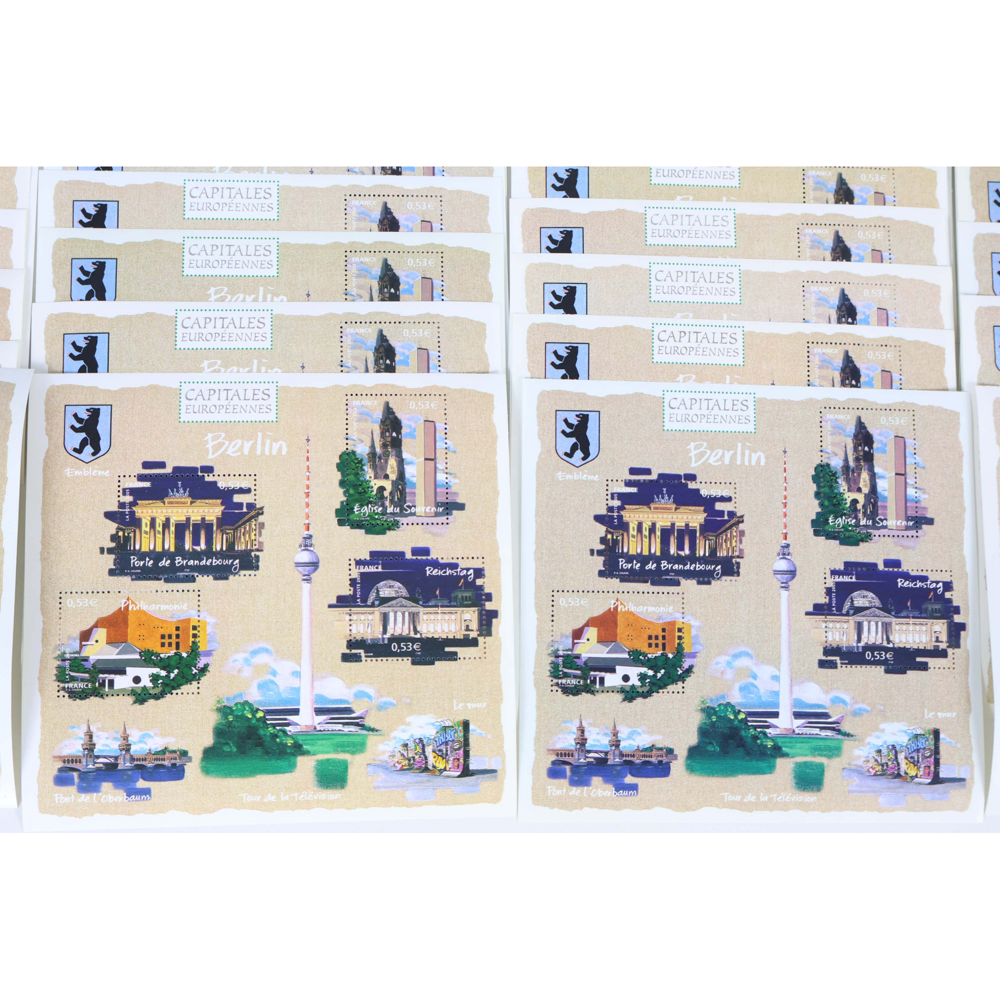 LOT 100 BLOCS N° 88 CAPITALES EUROPE - BERLIN TIMBRES NEUFS** 0.53€ X 4 VF 212€