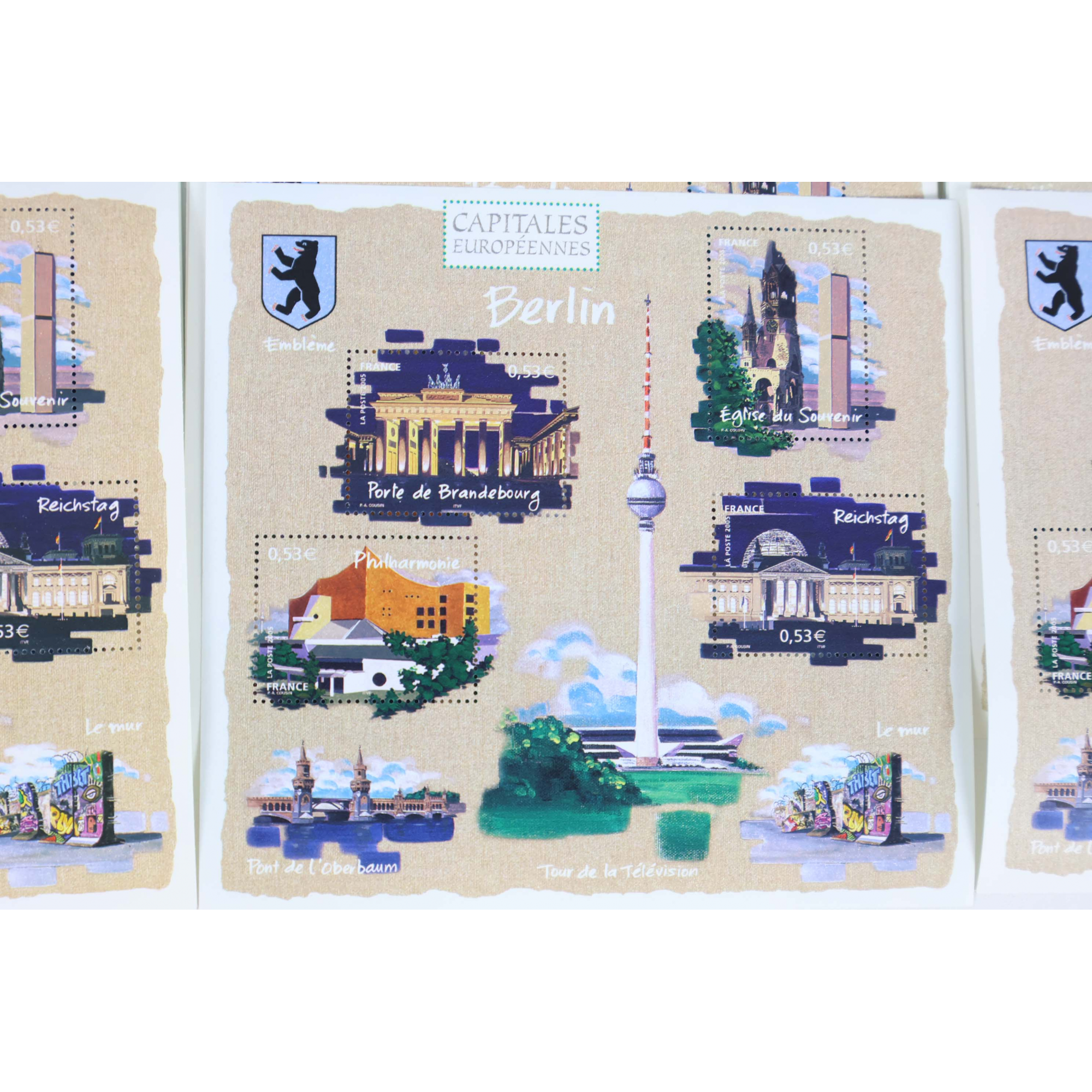 LOT 100 BLOCS N° 88 CAPITALES EUROPE - BERLIN TIMBRES NEUFS** 0.53€ X 4 VF 212€
