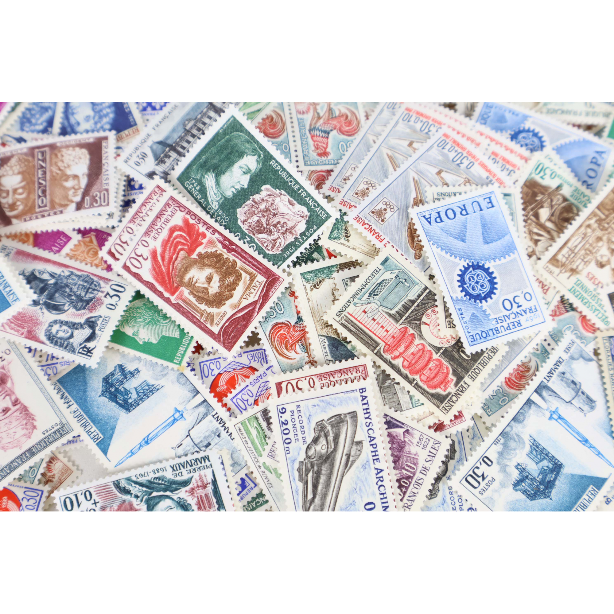 LOT DE 1000 TIMBRES FRANCE NEUFS AFFRANCHISSEMENT 0,30 FRANCS, SOUS FACIALE