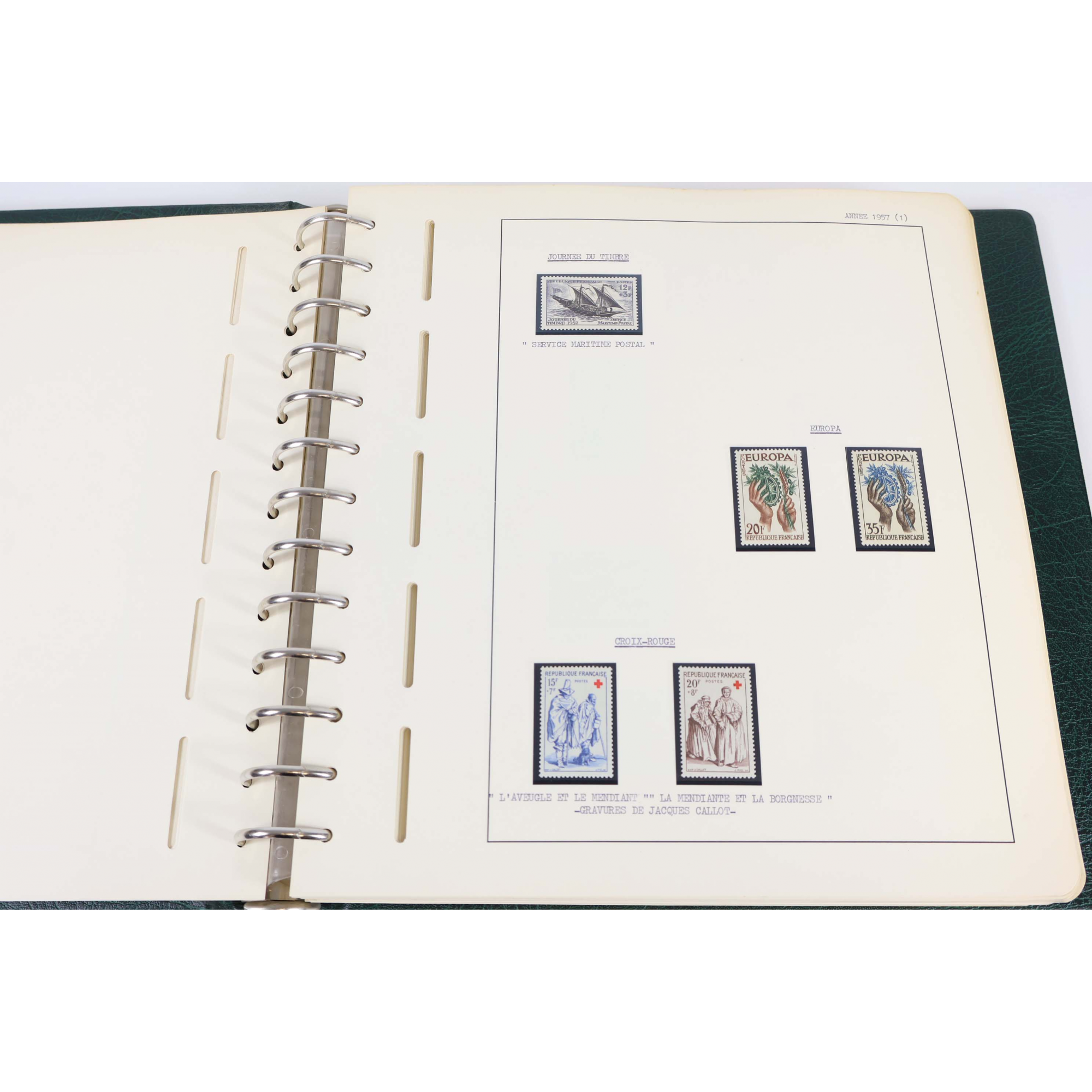 FRANCE COLLECTION PERSONNALISÉE DE TIMBRES NEUFS** DE 1957 A 1969 ALB LEUCHTTURM