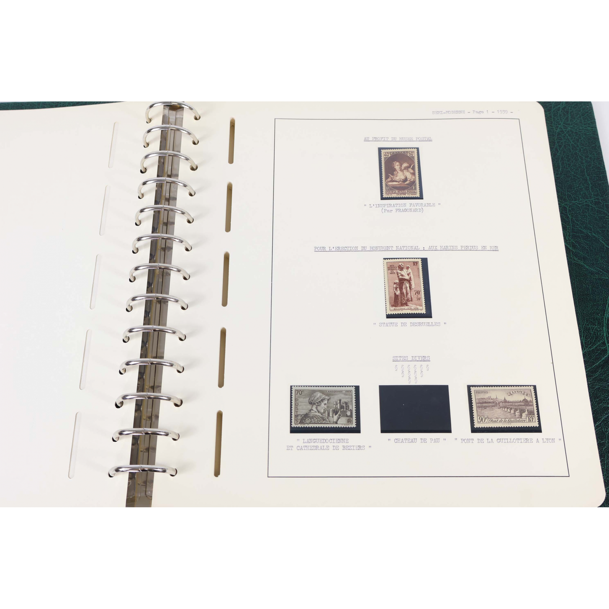 FRANCE COLLECTION PERSONNALISEE DE TIMBRES NEUFS** DE 1933 A 1939 ALB LEUCHTTURM