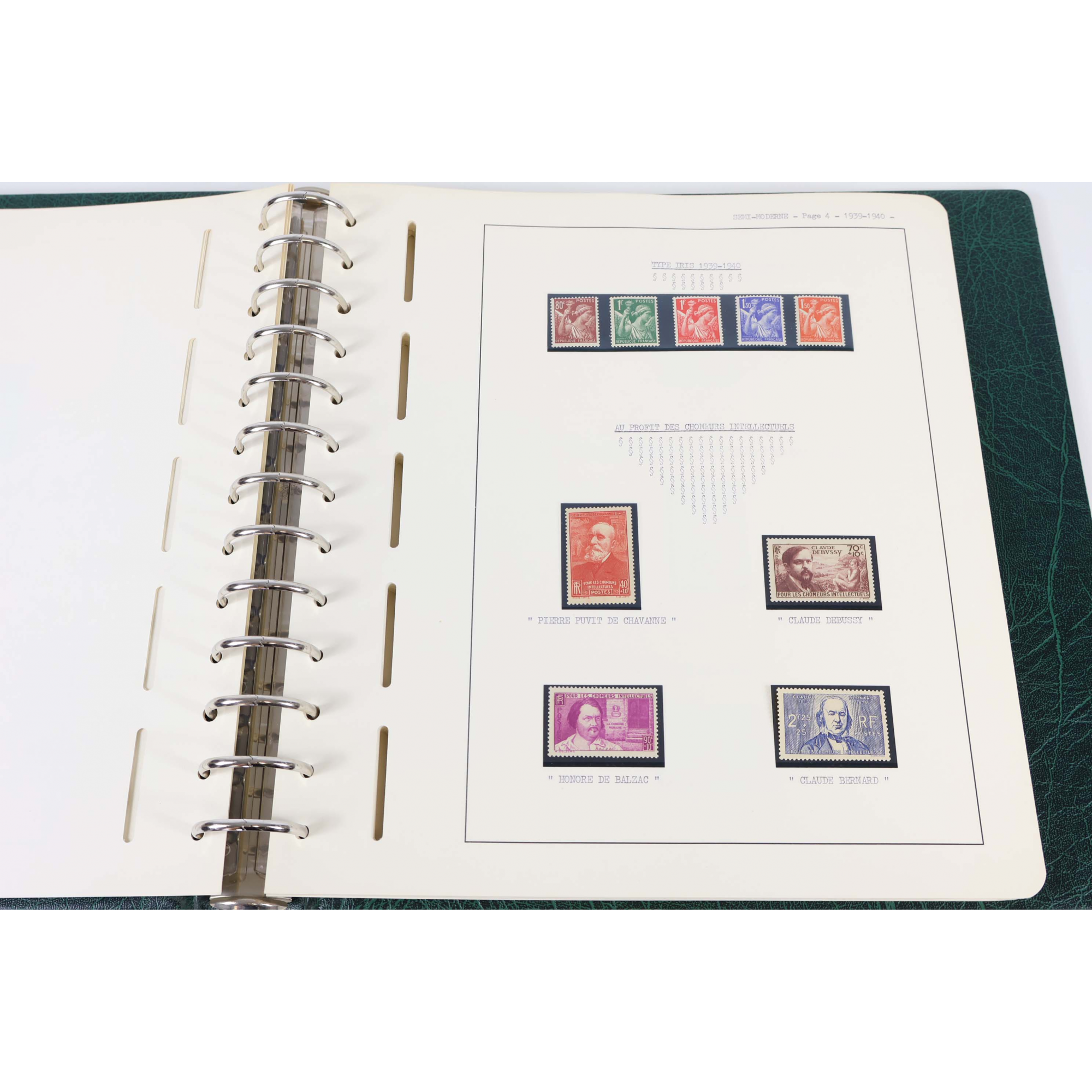 FRANCE COLLECTION PERSONNALISEE DE TIMBRES NEUFS** DE 1933 A 1939 ALB LEUCHTTURM