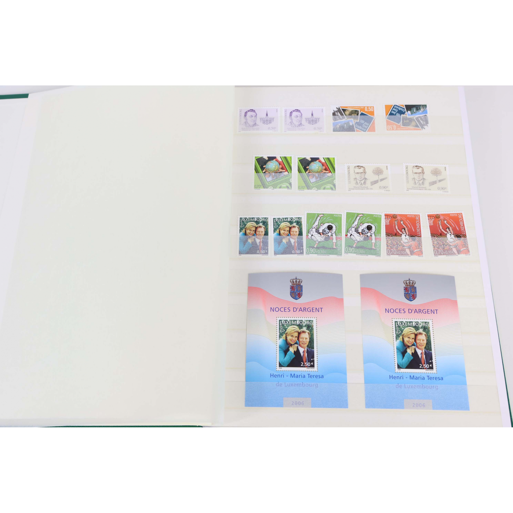 LUXEMBOURG STOCK DE TIMBRES NEUFS** DE 2005 A 2009, VALEUR FACIALE 291€