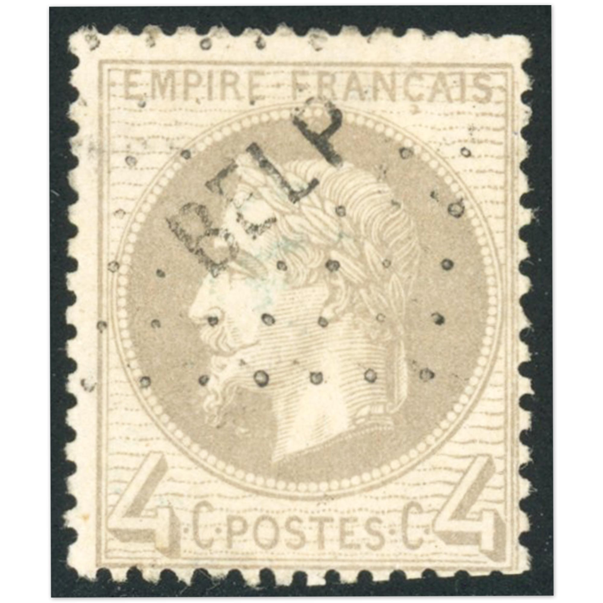 FRANCE NAPOLÉON N°27A TIMBRE OBLITÉRÉ "AMBULANTS DE FRANCE" SIGNÉ BRUN, RARE