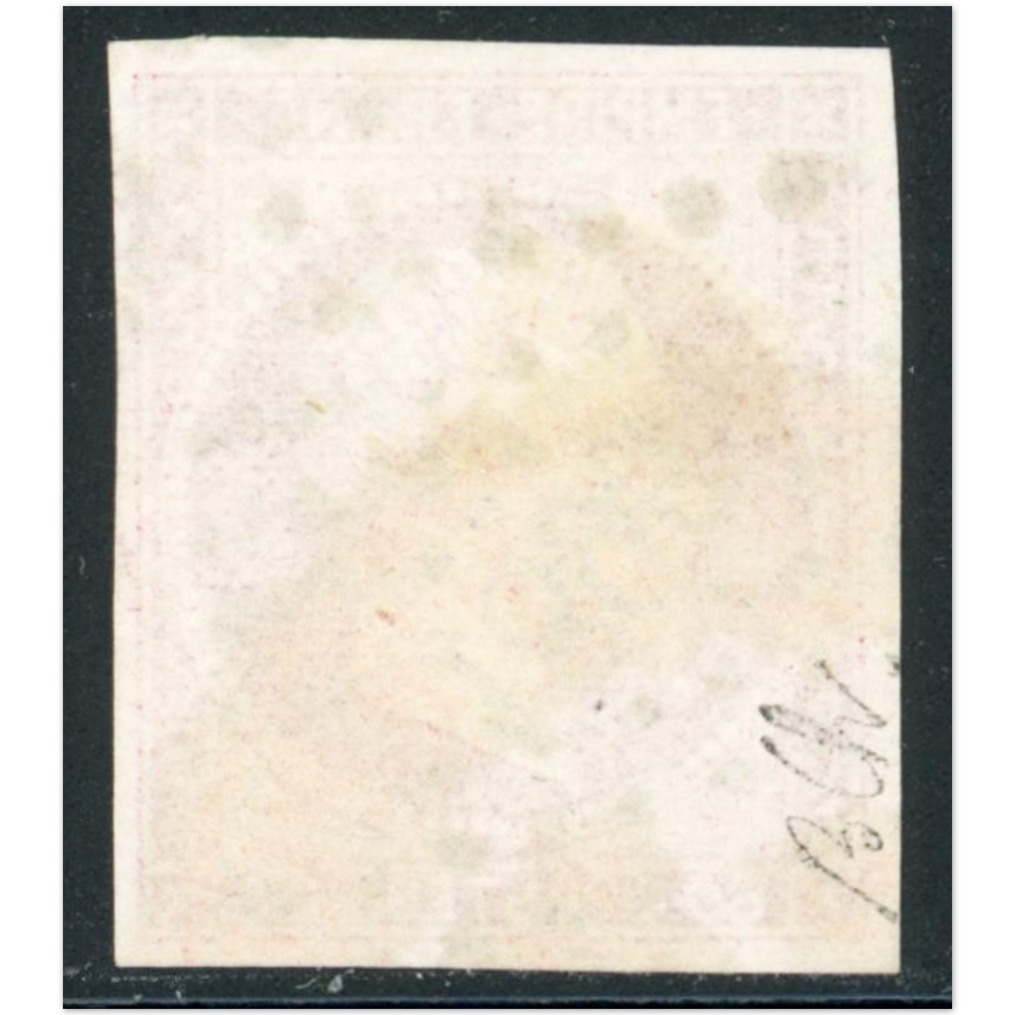 FRANCE NAPOLÉON N°17A TIMBRE OBLITÉRÉ CACHET A DATE ROUGE SIGNÉ BRUN, RARE