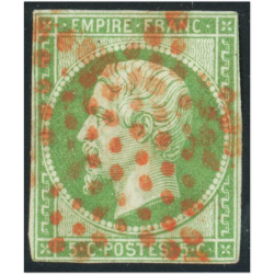 FRANCE NAPOLÉON N°12 TIMBRE OBLITÉRÉ "ETOILE ROUGE" SIGNÉ BRUN, RARE