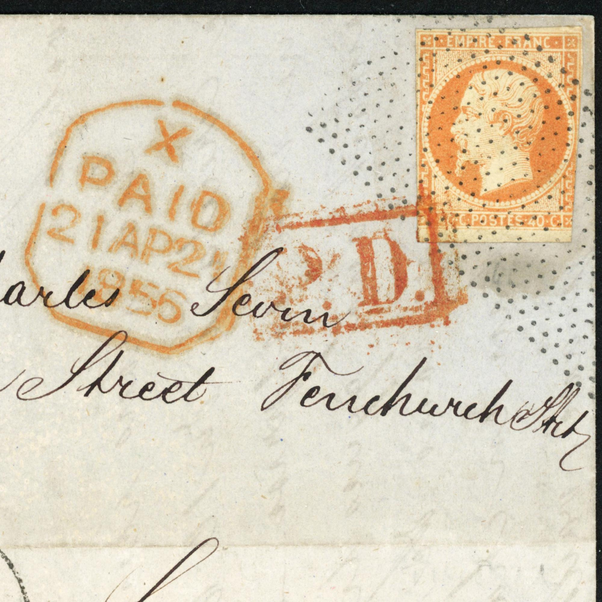 FRANCE NAPOLÉON N°16 TIMBRE SUR LETTRE AVEC BELLE OBLITÉRATION "PD" SIGNÉ BRUN