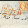 FRANCE NAPOLÉON N°16 TIMBRE SUR LETTRE AVEC BELLE OBLITÉRATION "PD" SIGNÉ BRUN