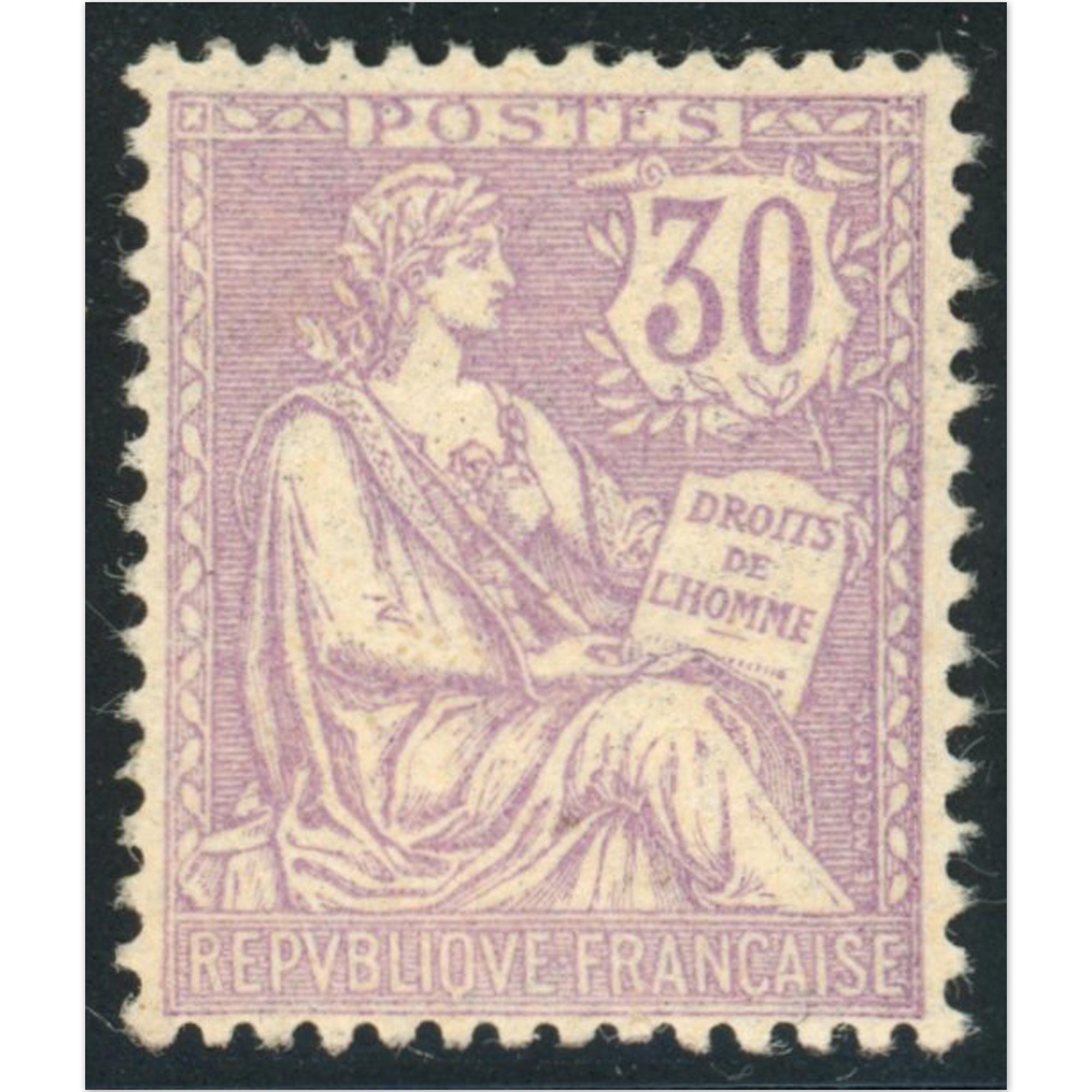 FRANCE N°128 TYPE MERSON TIMBRE NEUF, SIGNÉ BRUN, COTE 1050€, ANNÉE 1902