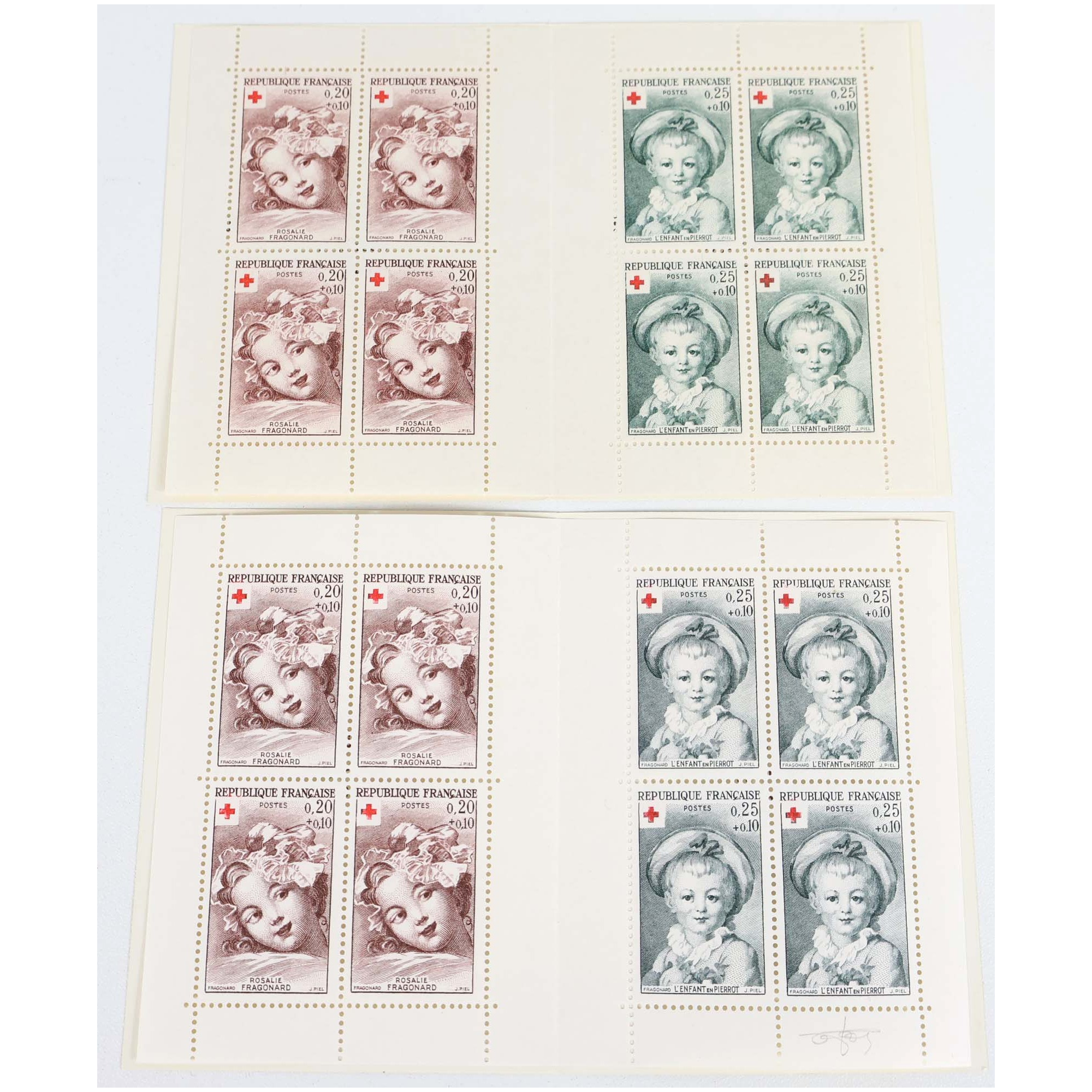 FRANCE VARIÉTÉ CARNET CROIX-ROUGE DE 1962 2E TIRAGE N°2011A NEUF** SIGNÉ BRUN